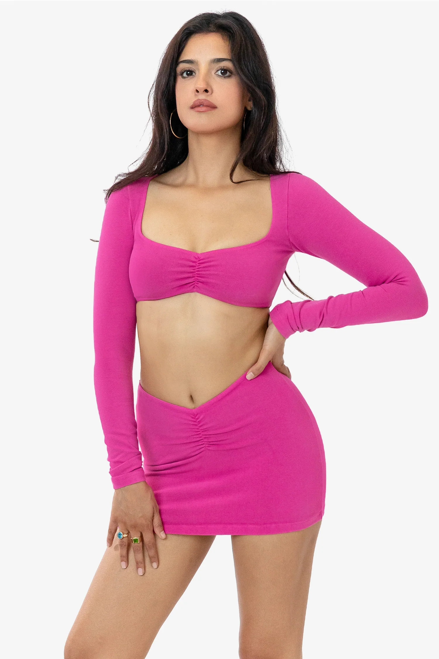 8388GD - Garment Dye Ruched Front Mini Skirt - Image 3