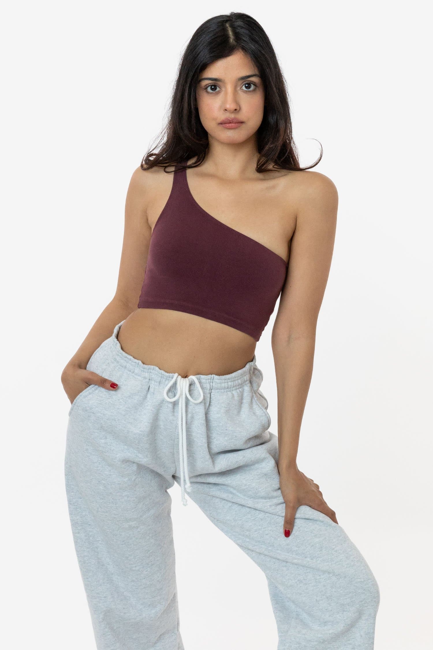 8389GD - Garment Dye One Shoulder Crop Top - Image 12