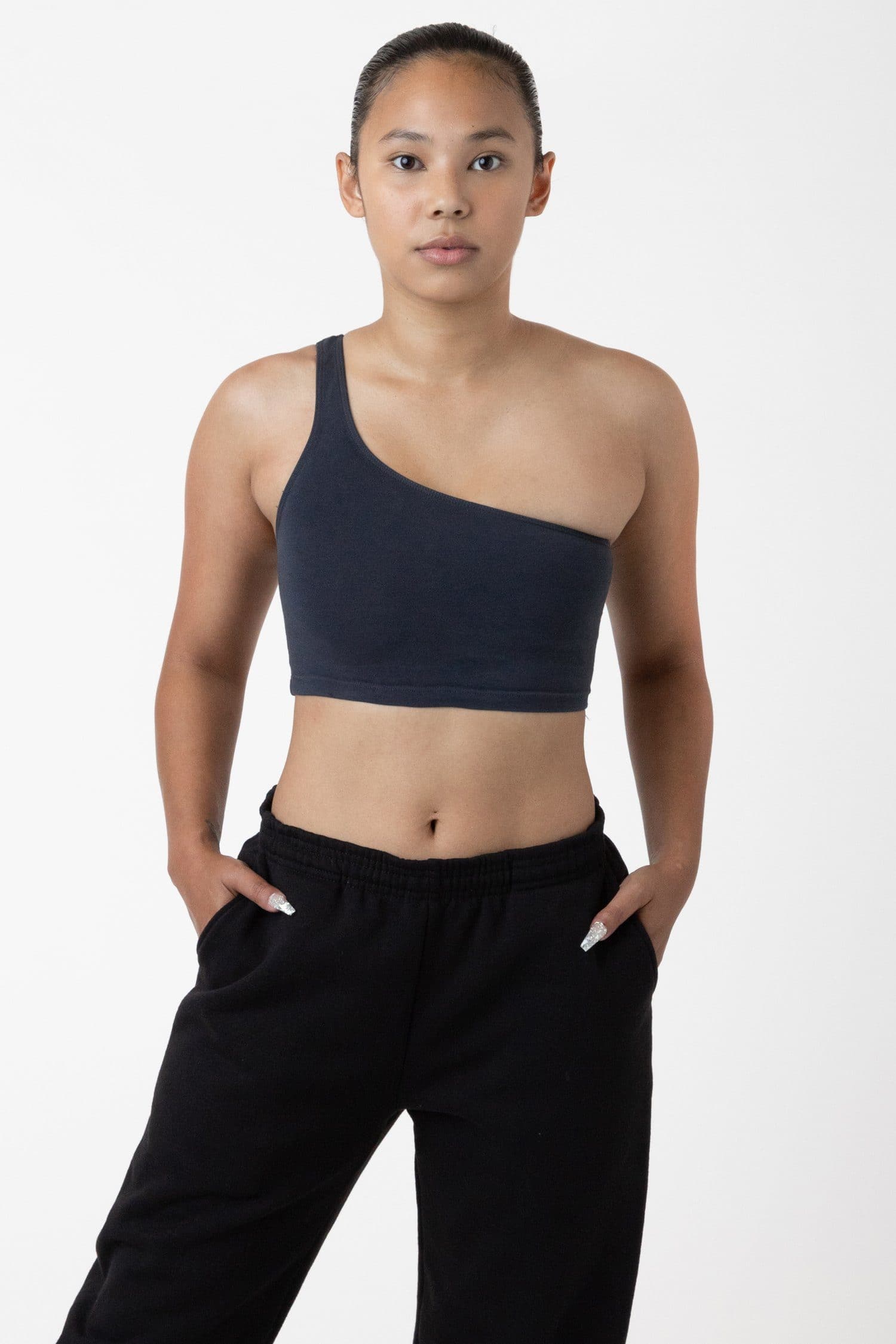 8389GD - Garment Dye One Shoulder Crop Top - Image 17