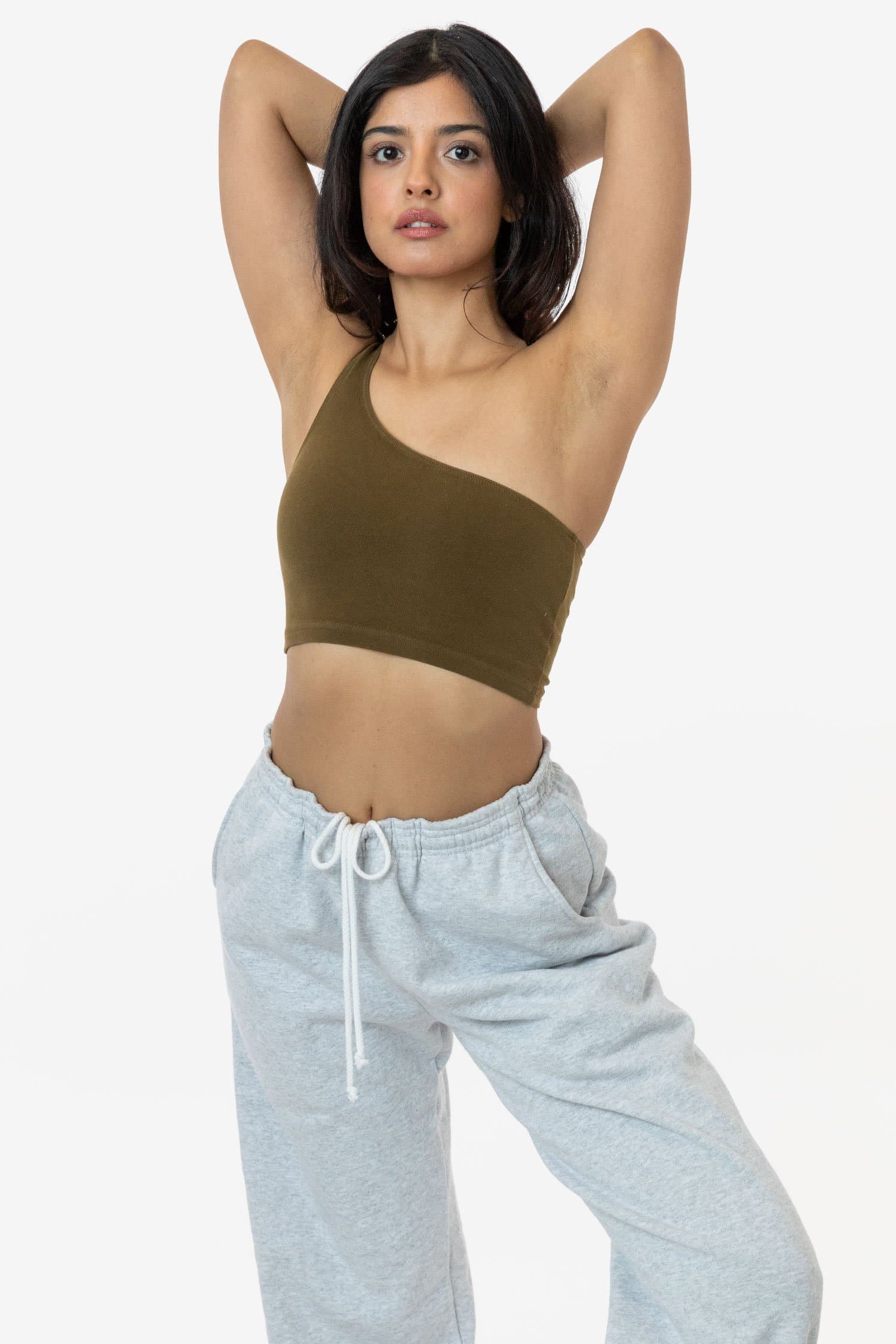 8389GD - Garment Dye One Shoulder Crop Top - Image 7