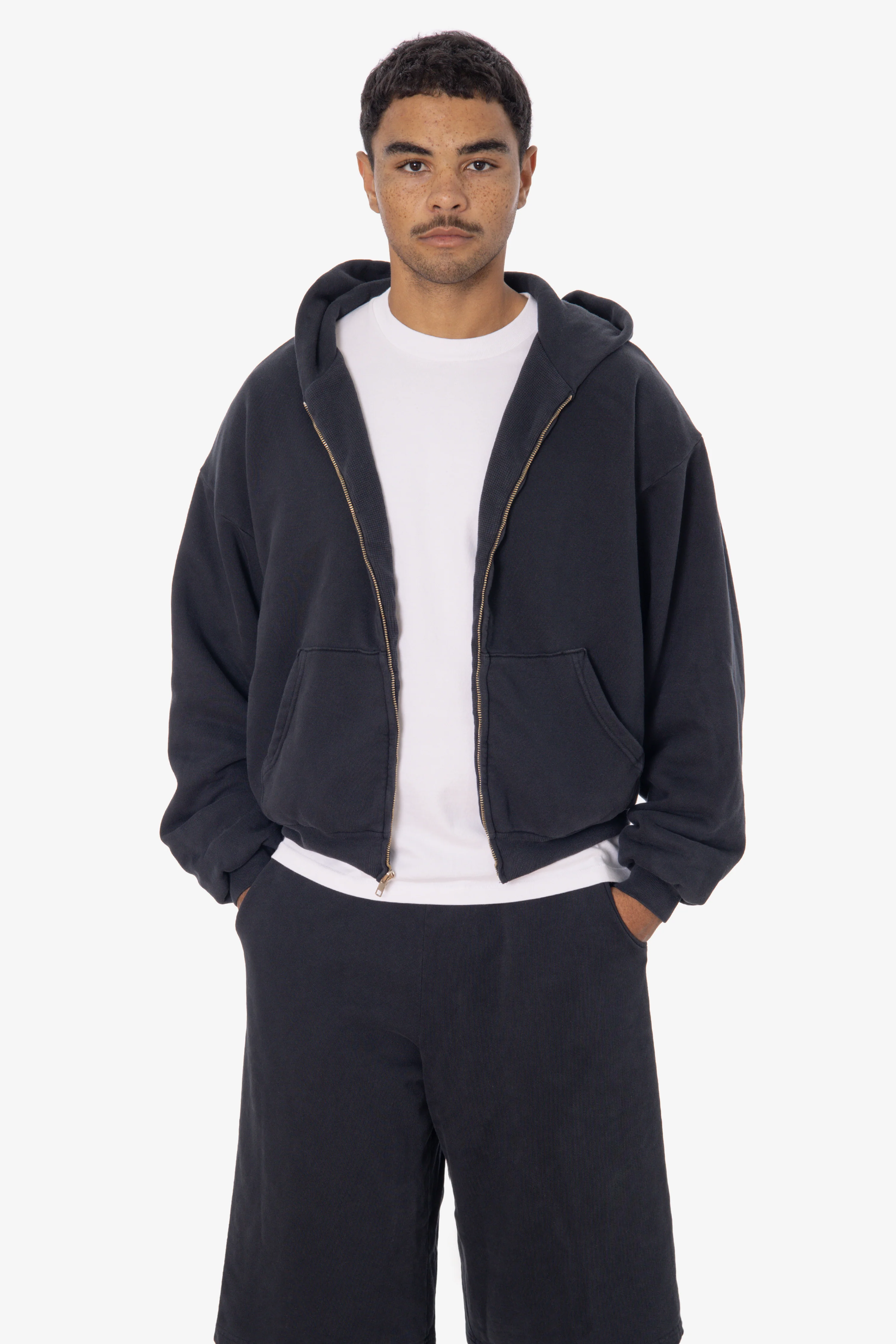 ALP10GD - Thermal Lined Cropped Zip Up Hoodie - Image 4