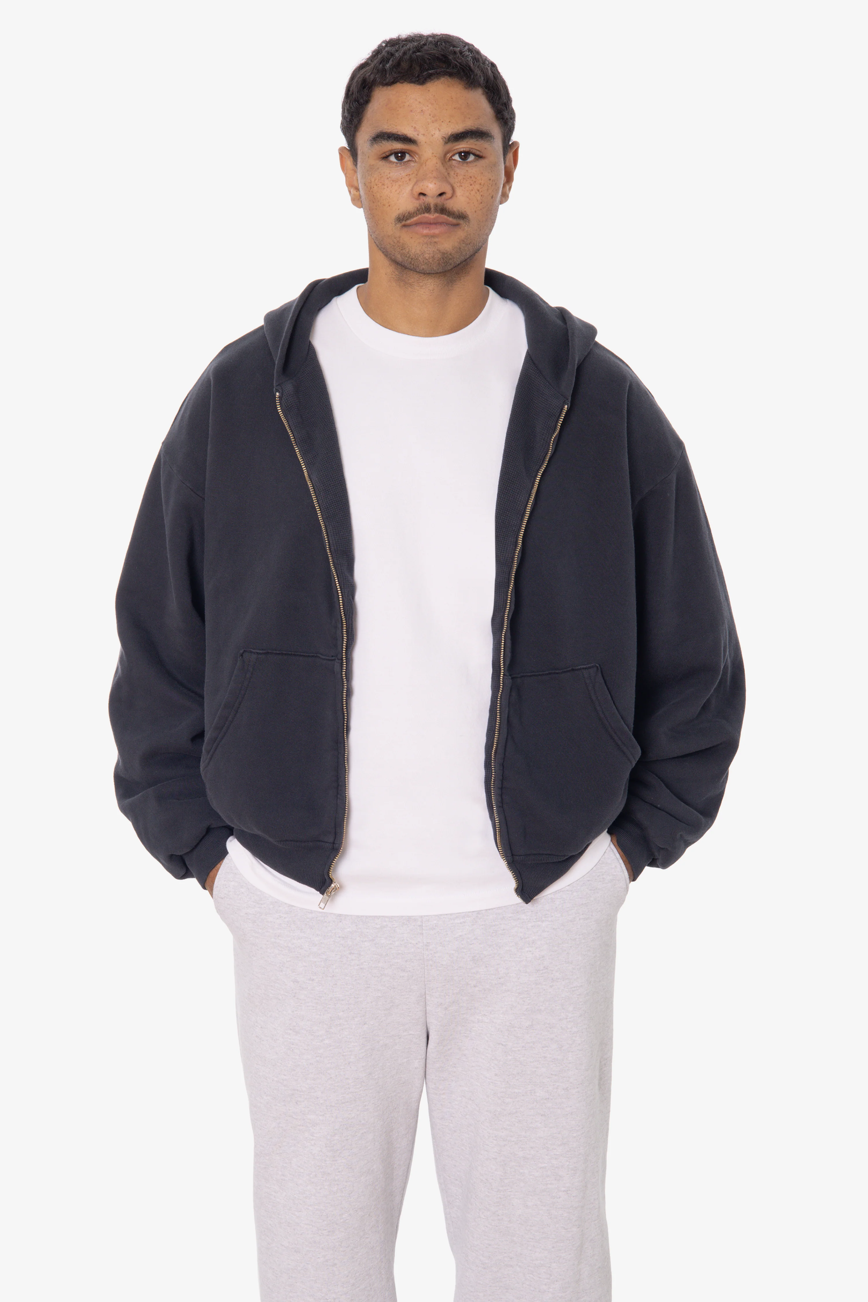 ALP10GD - Thermal Lined Cropped Zip Up Hoodie - Image 5