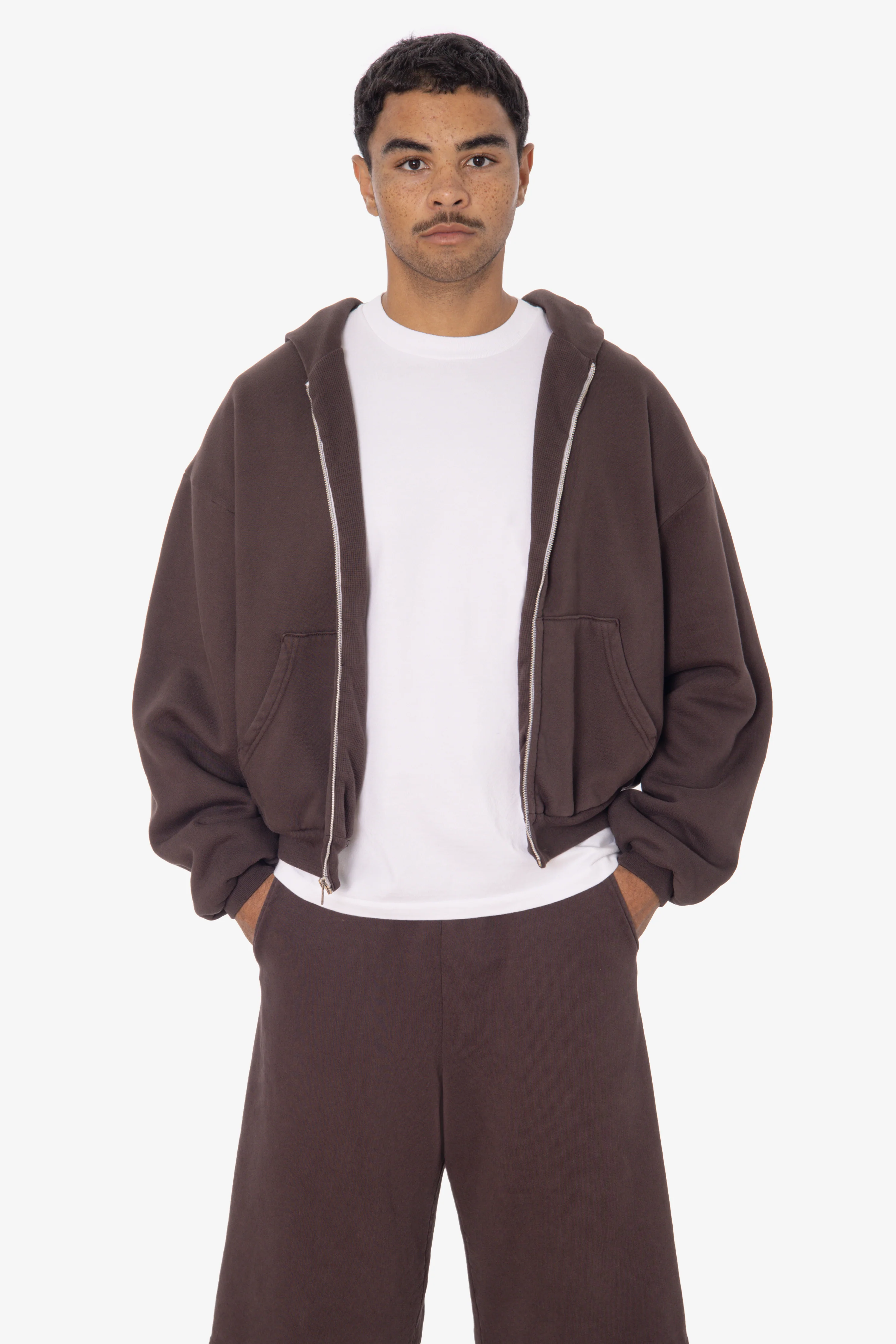 ALP10GD - Thermal Lined Cropped Zip Up Hoodie - Image 8