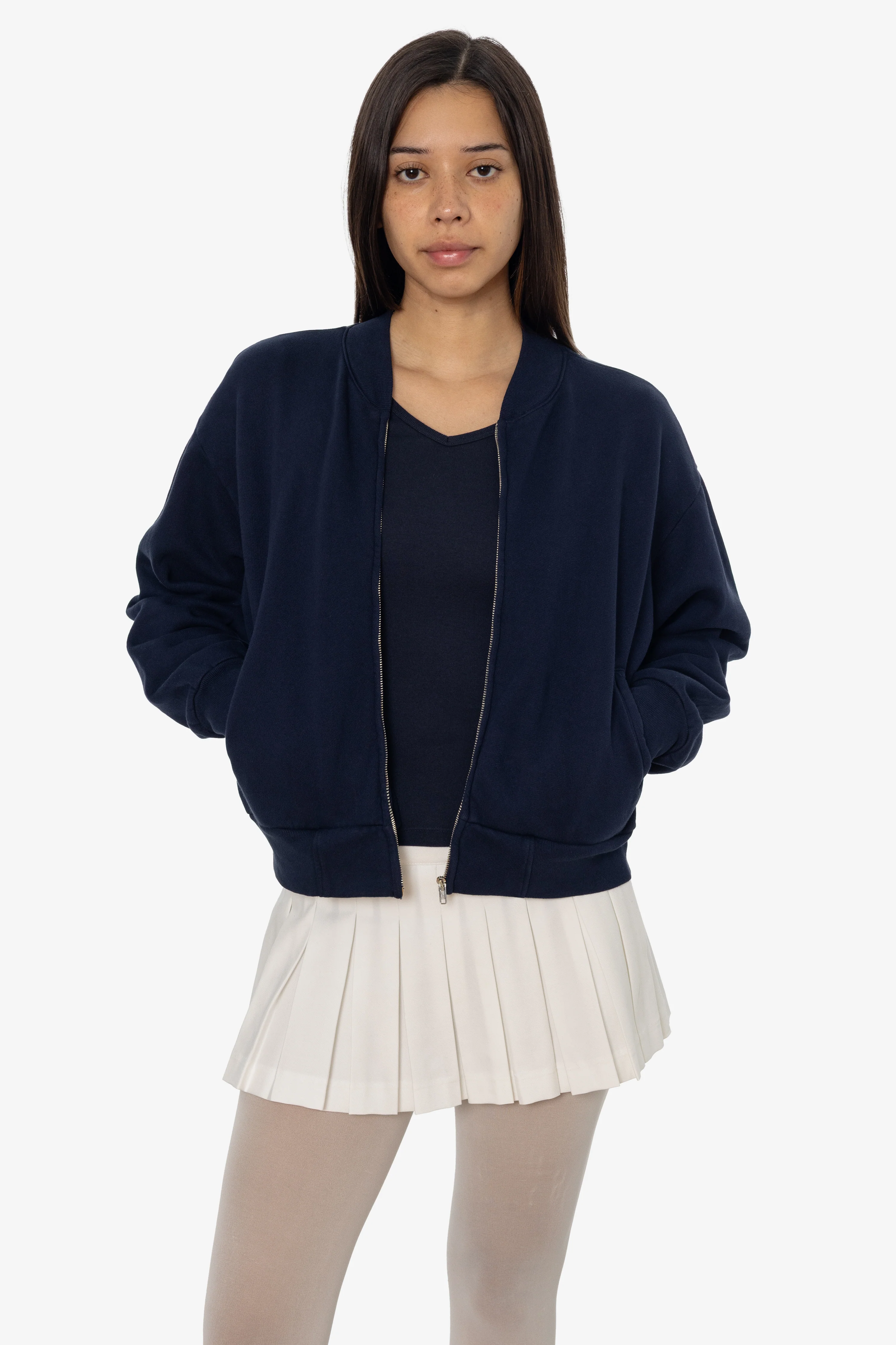 ALP375GD - Alpine Fleece Zip Up Cropped Bomber - Image 11