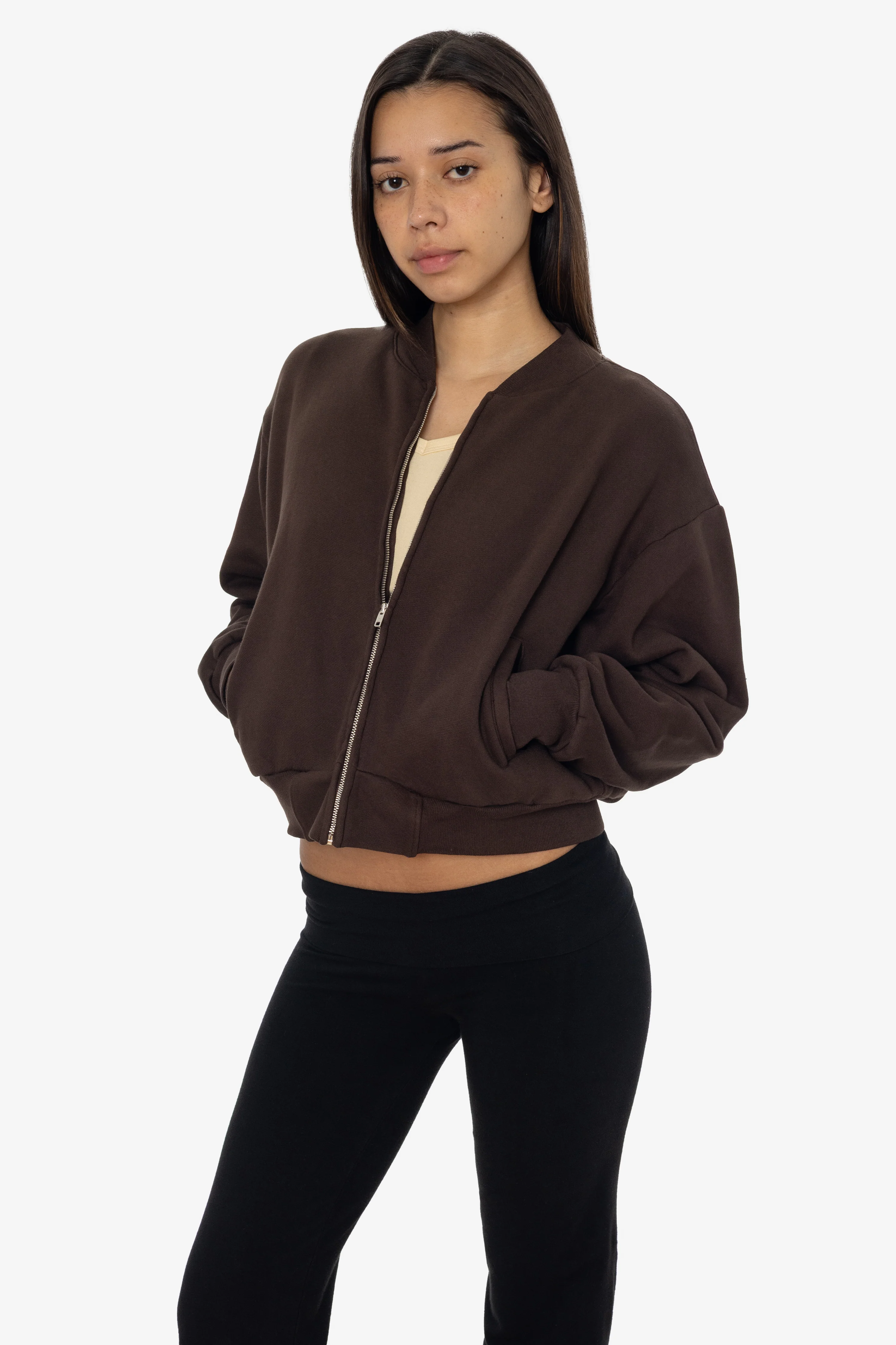 ALP375GD - Alpine Fleece Zip Up Cropped Bomber - Image 16