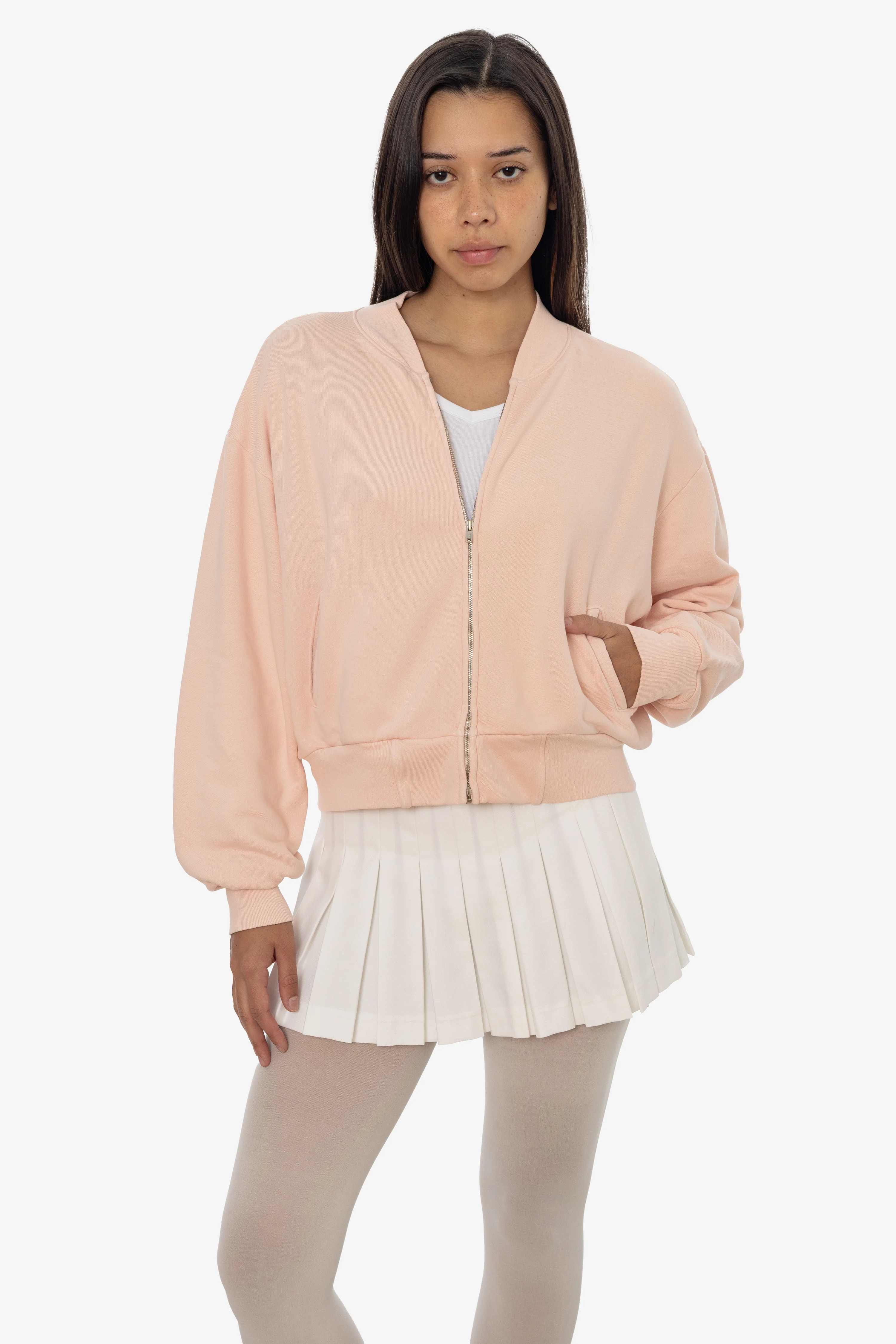 ALP375GD - Alpine Fleece Zip Up Cropped Bomber - Image 2