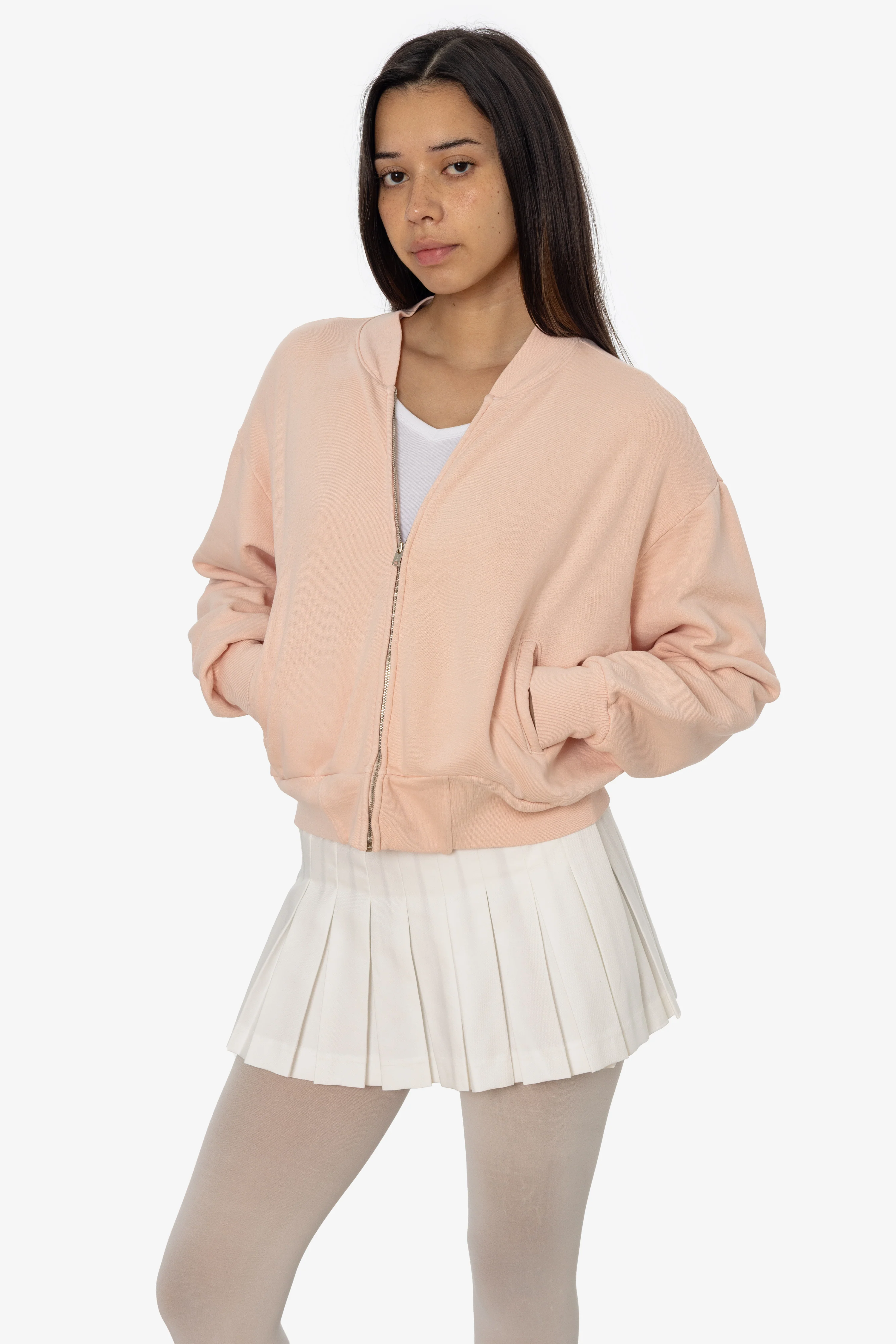 ALP375GD - Alpine Fleece Zip Up Cropped Bomber - Image 3