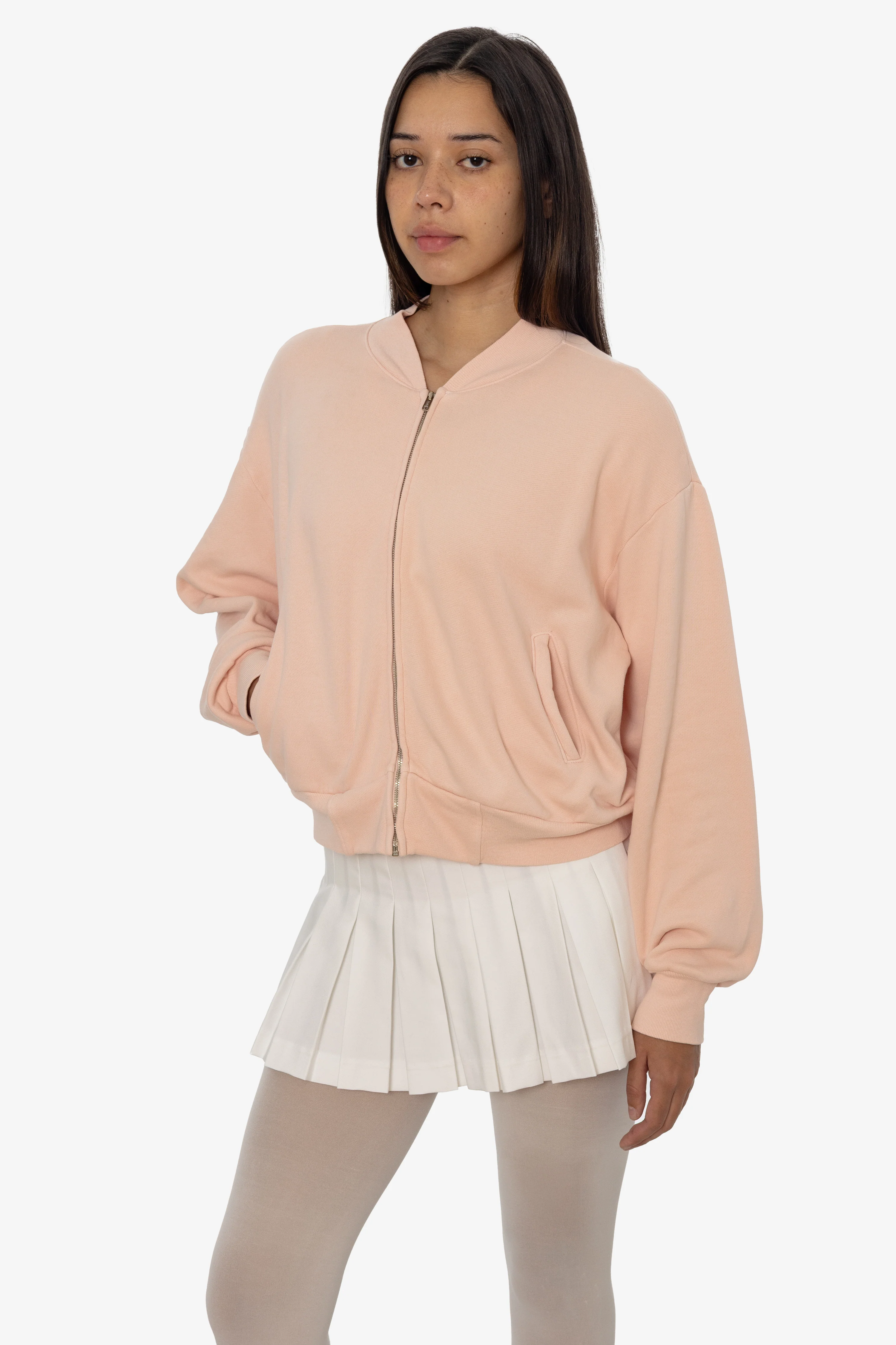 ALP375GD - Alpine Fleece Zip Up Cropped Bomber - Image 4