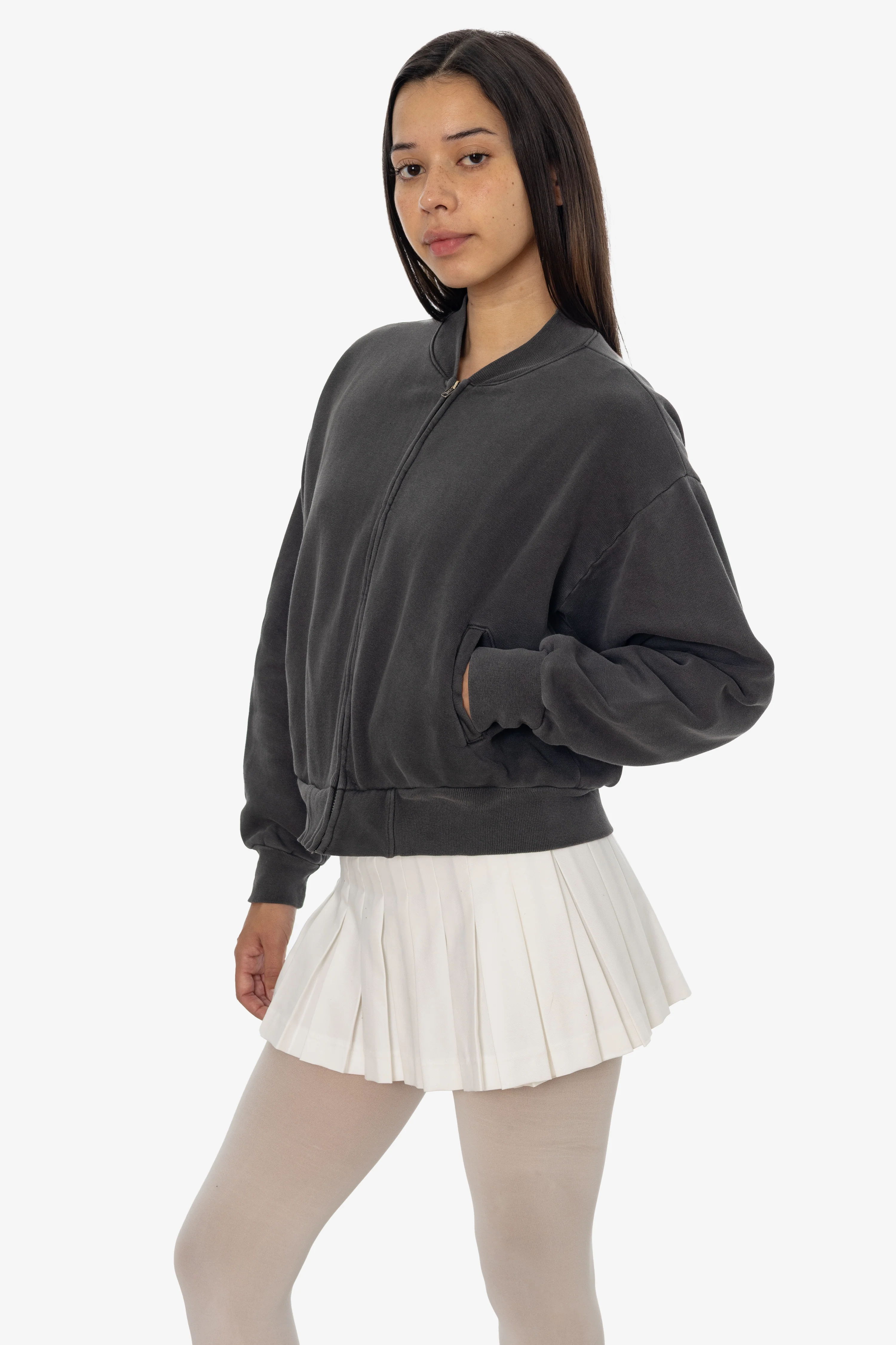 ALP375GD - Alpine Fleece Zip Up Cropped Bomber - Image 6