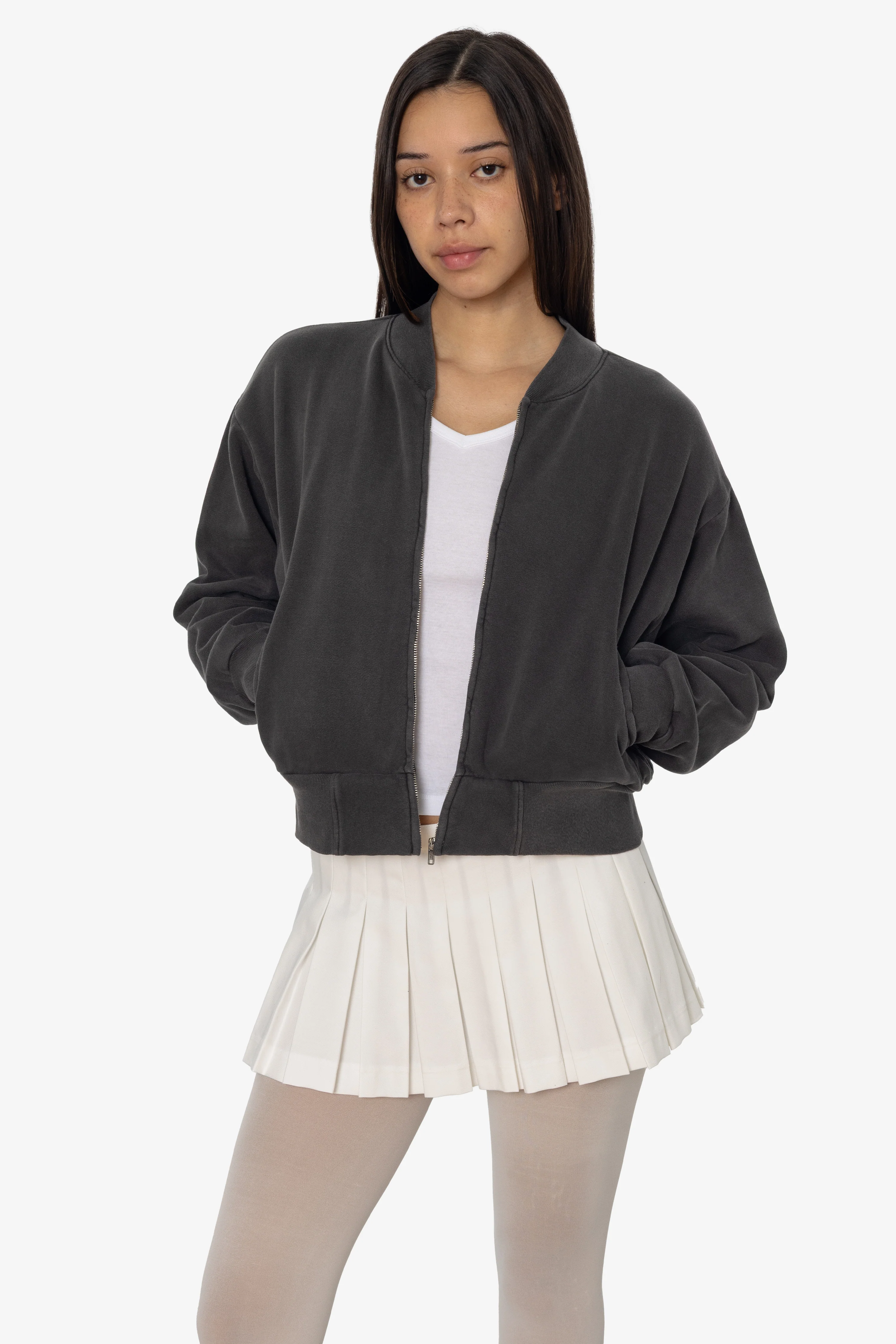 ALP375GD - Alpine Fleece Zip Up Cropped Bomber - Image 7