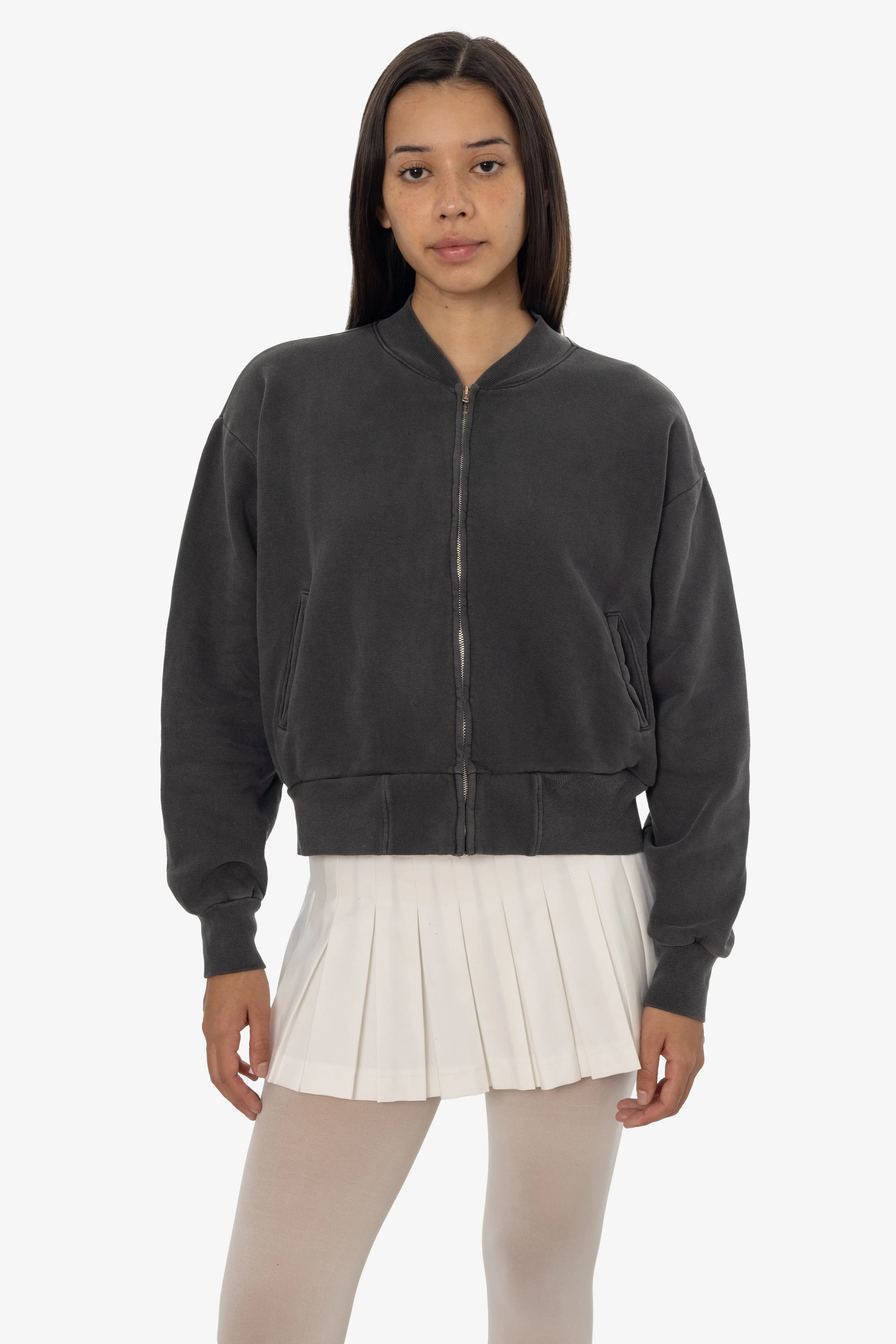 ALP375GD - Alpine Fleece Zip Up Cropped Bomber - Image 8