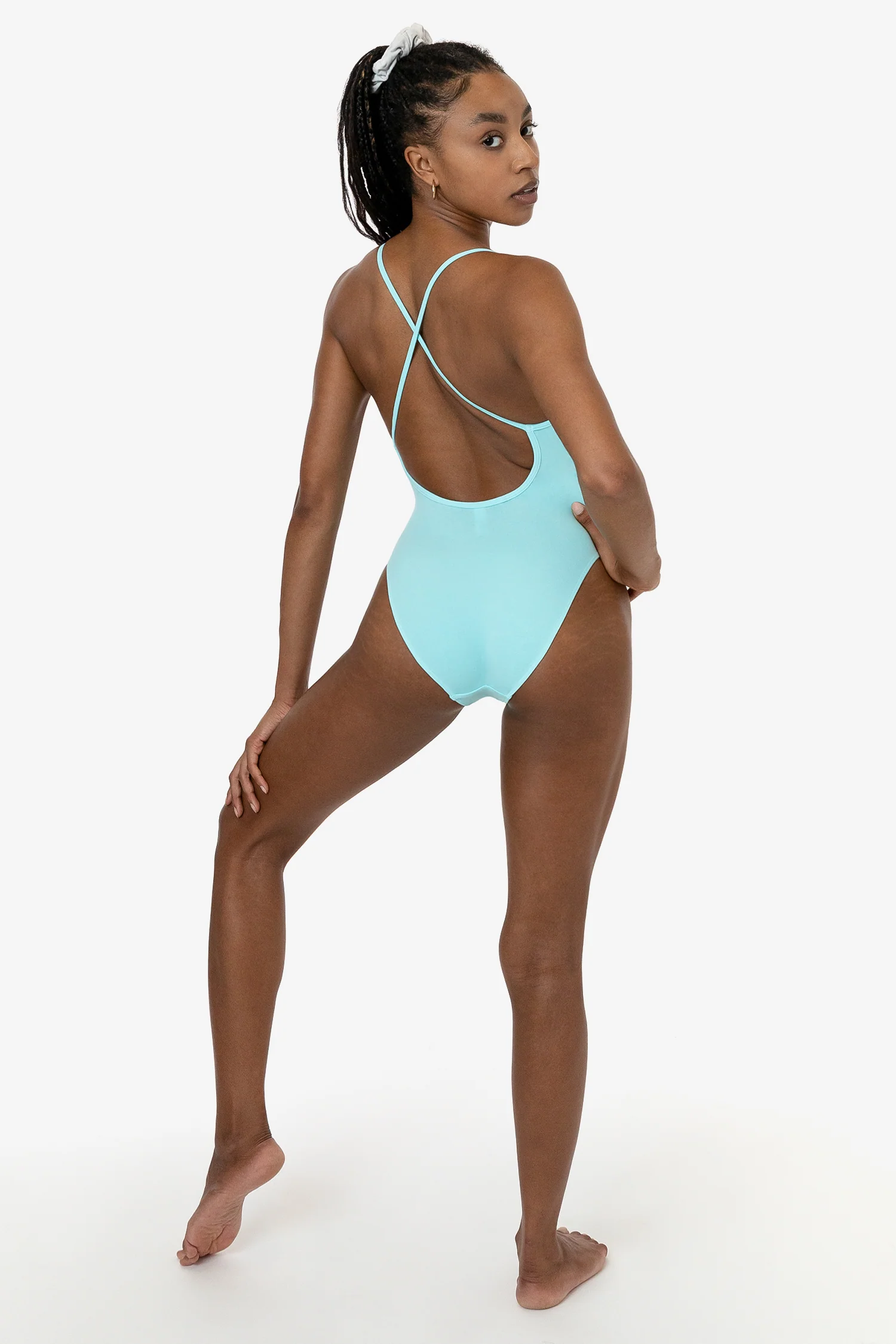 B308GD - Garment Dye Spaghetti Ruched Front Crossback Bodysuit - Image 12