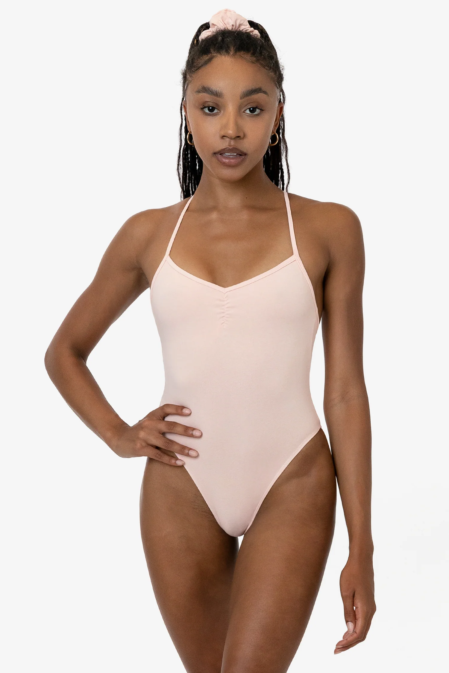 B308GD - Garment Dye Spaghetti Ruched Front Crossback Bodysuit - Image 17