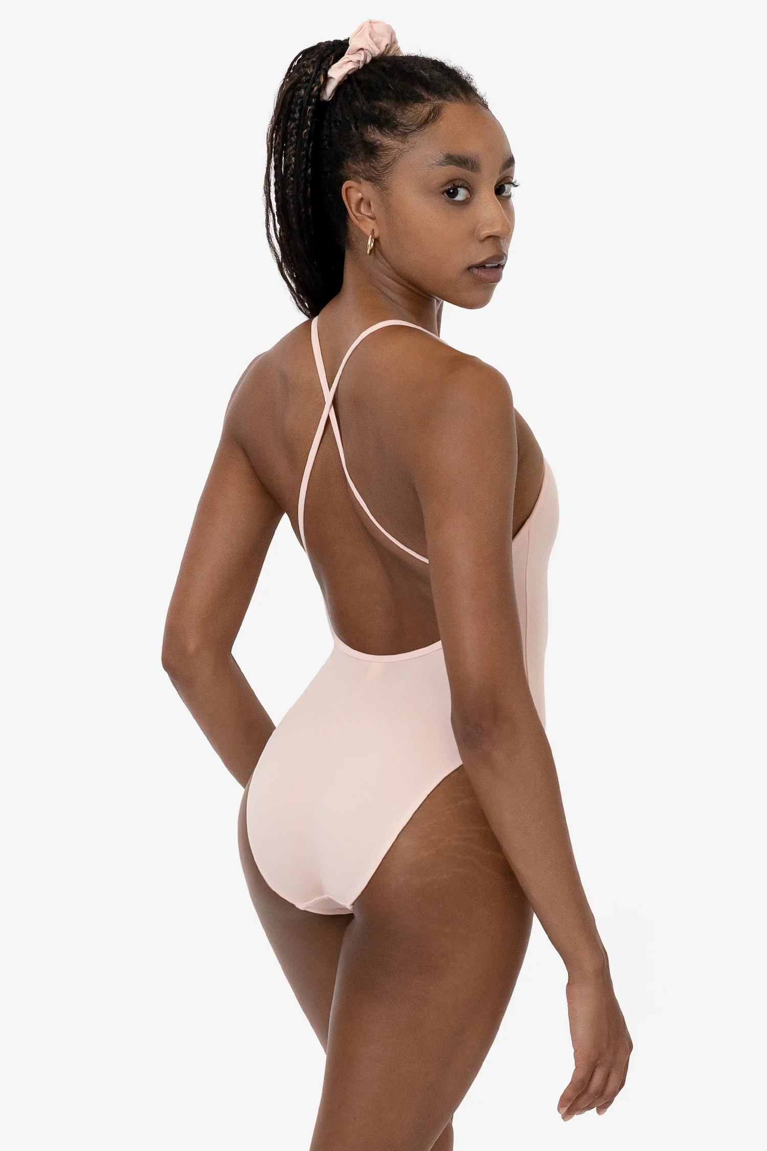 B308GD - Garment Dye Spaghetti Ruched Front Crossback Bodysuit - Image 5