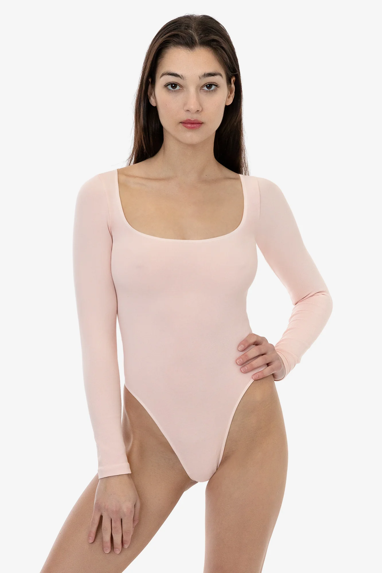 B357GD - Garment Dye Long Sleeve Squareneck Thong Bodysuit - Image 17