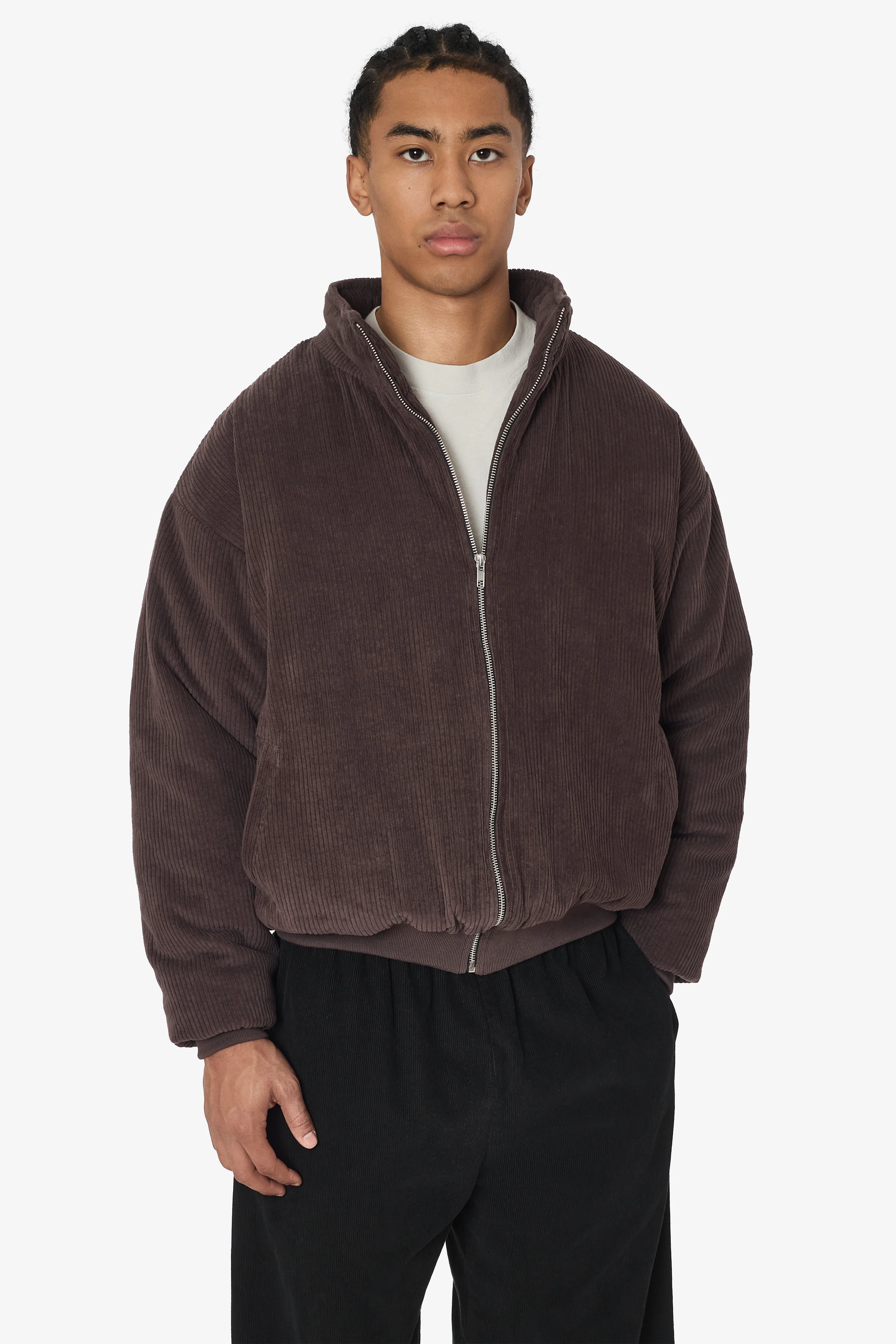 CD410PD - Corduroy Puffy Zip Up Jacket - Image 3