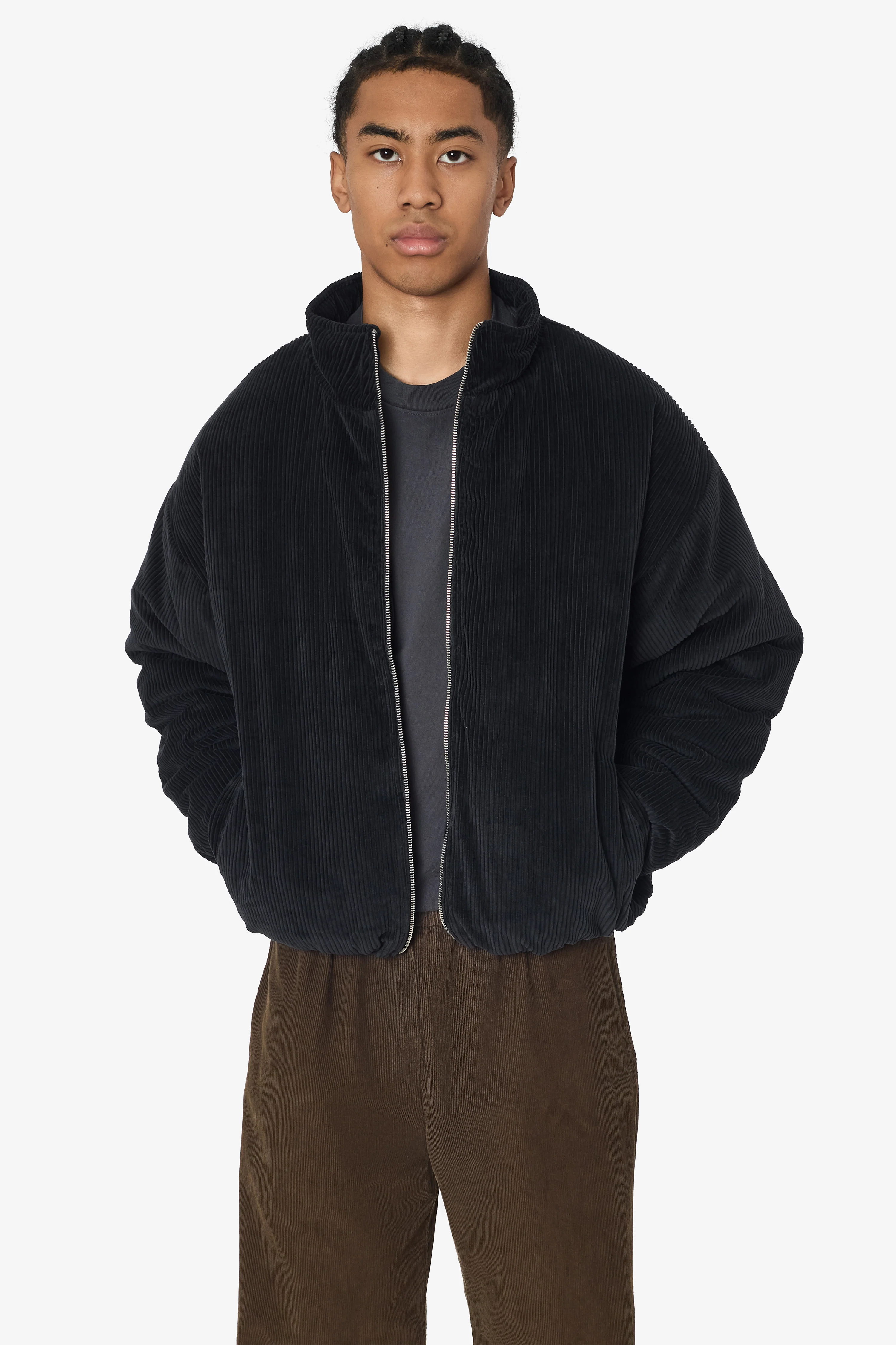CD410PD - Corduroy Puffy Zip Up Jacket - Image 7