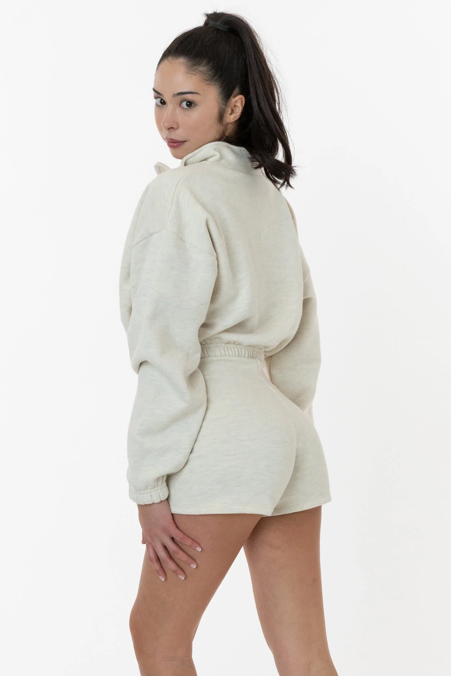 CF330 - Cotton Fleece High Waist Fitted Short - Image 6