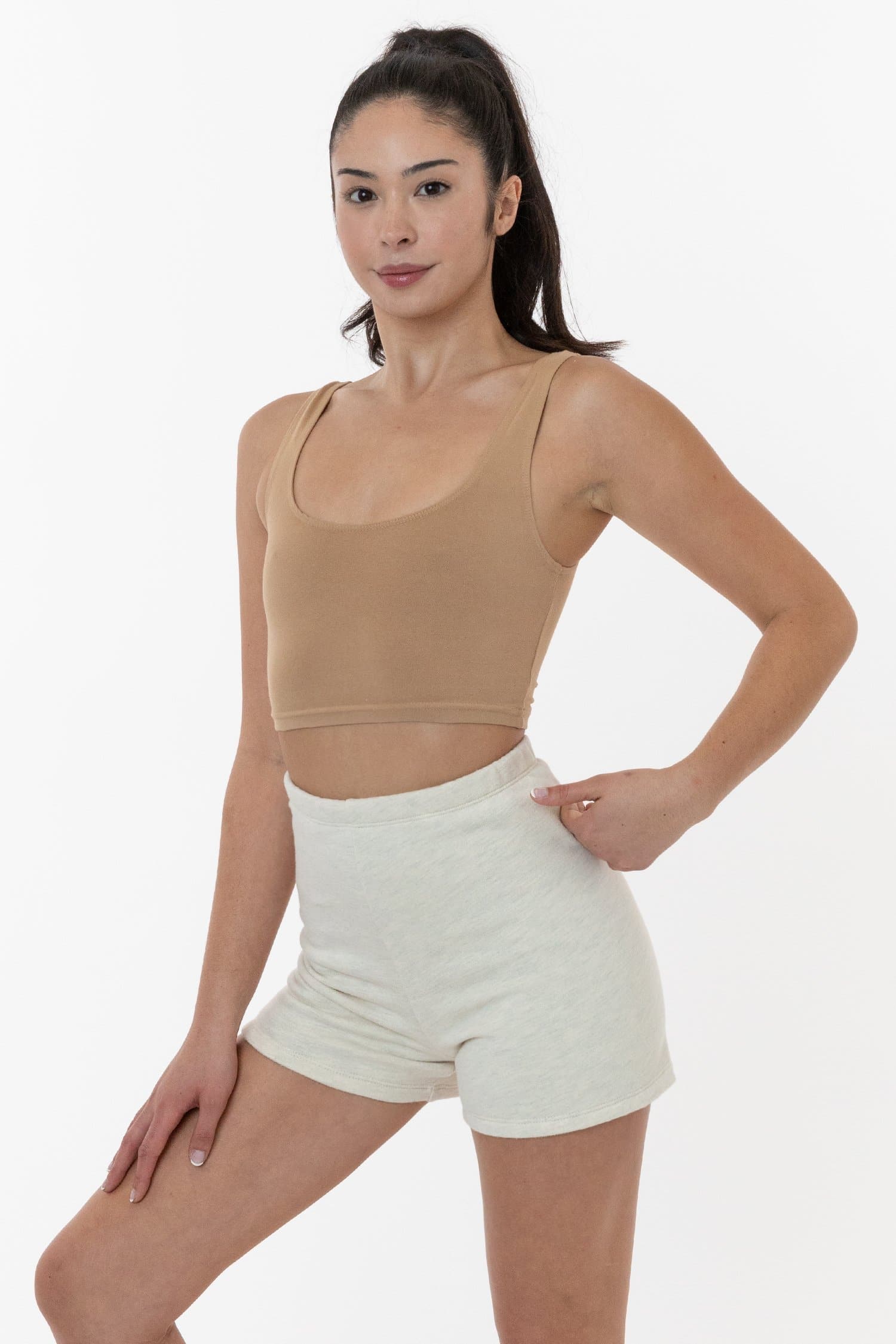 CF330 - Cotton Fleece High Waist Fitted Short - Image 7