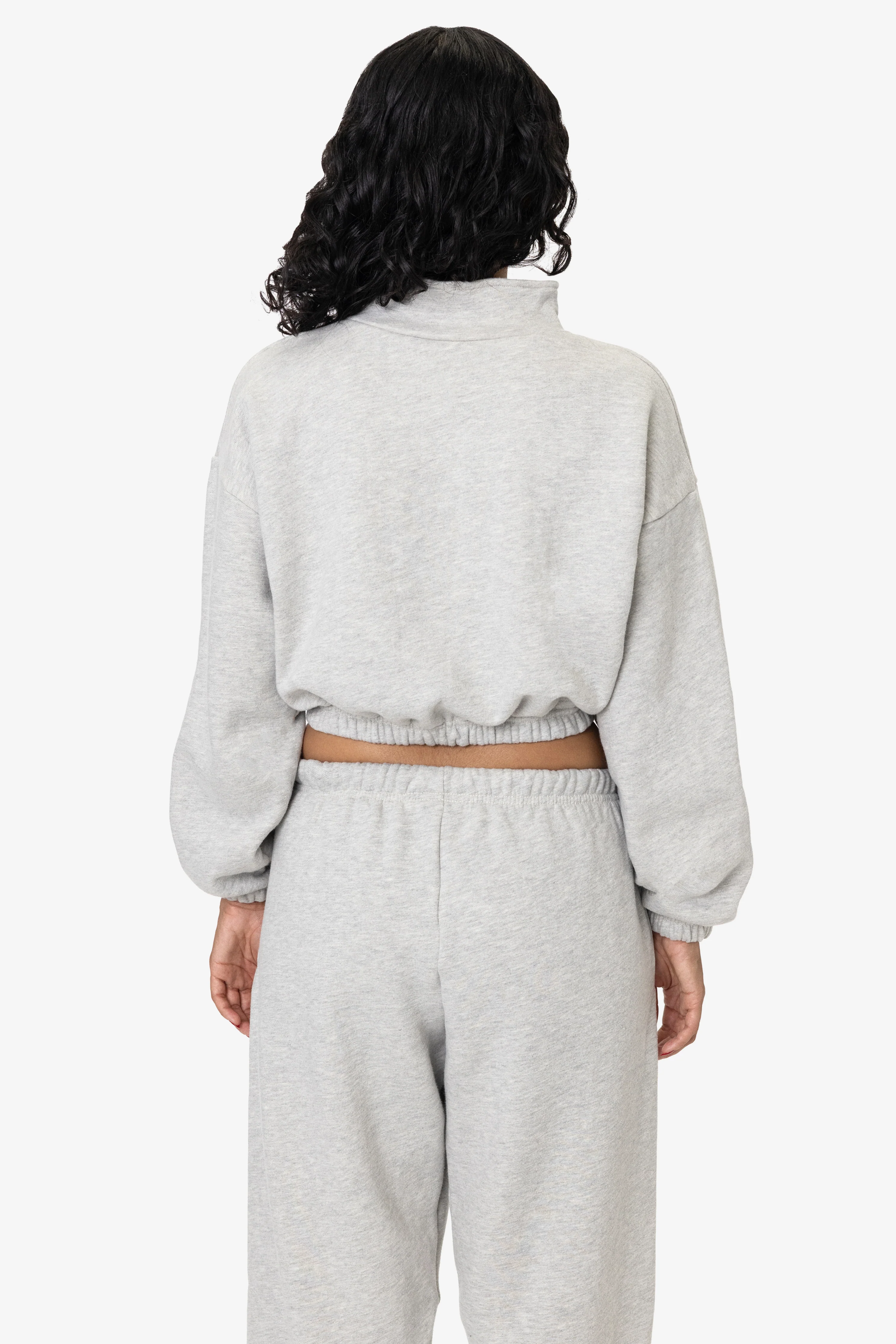 CF396 - Cotton Fleece Half Zip Cropped Pullover - Image 3