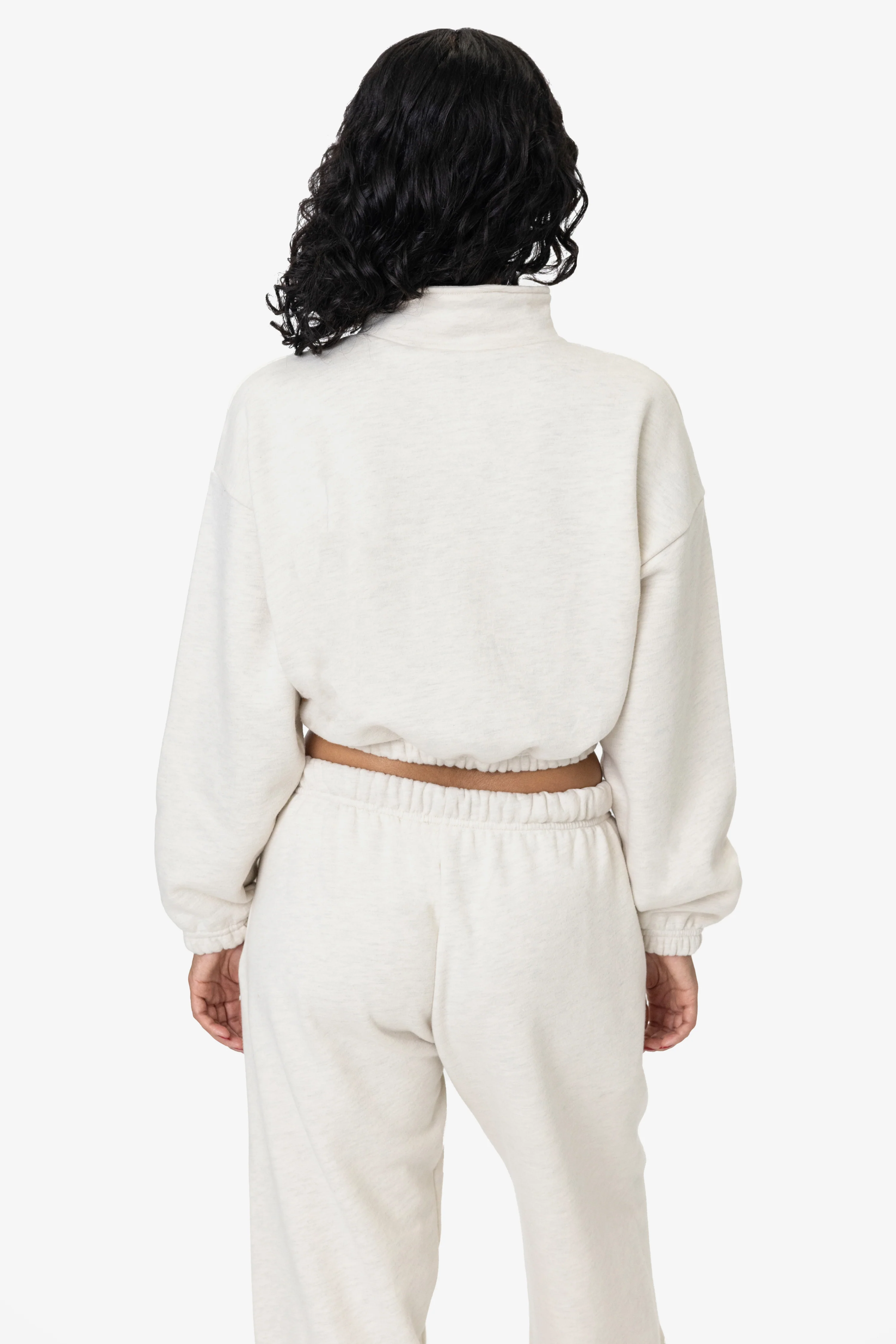 CF396 - Cotton Fleece Half Zip Cropped Pullover - Image 6