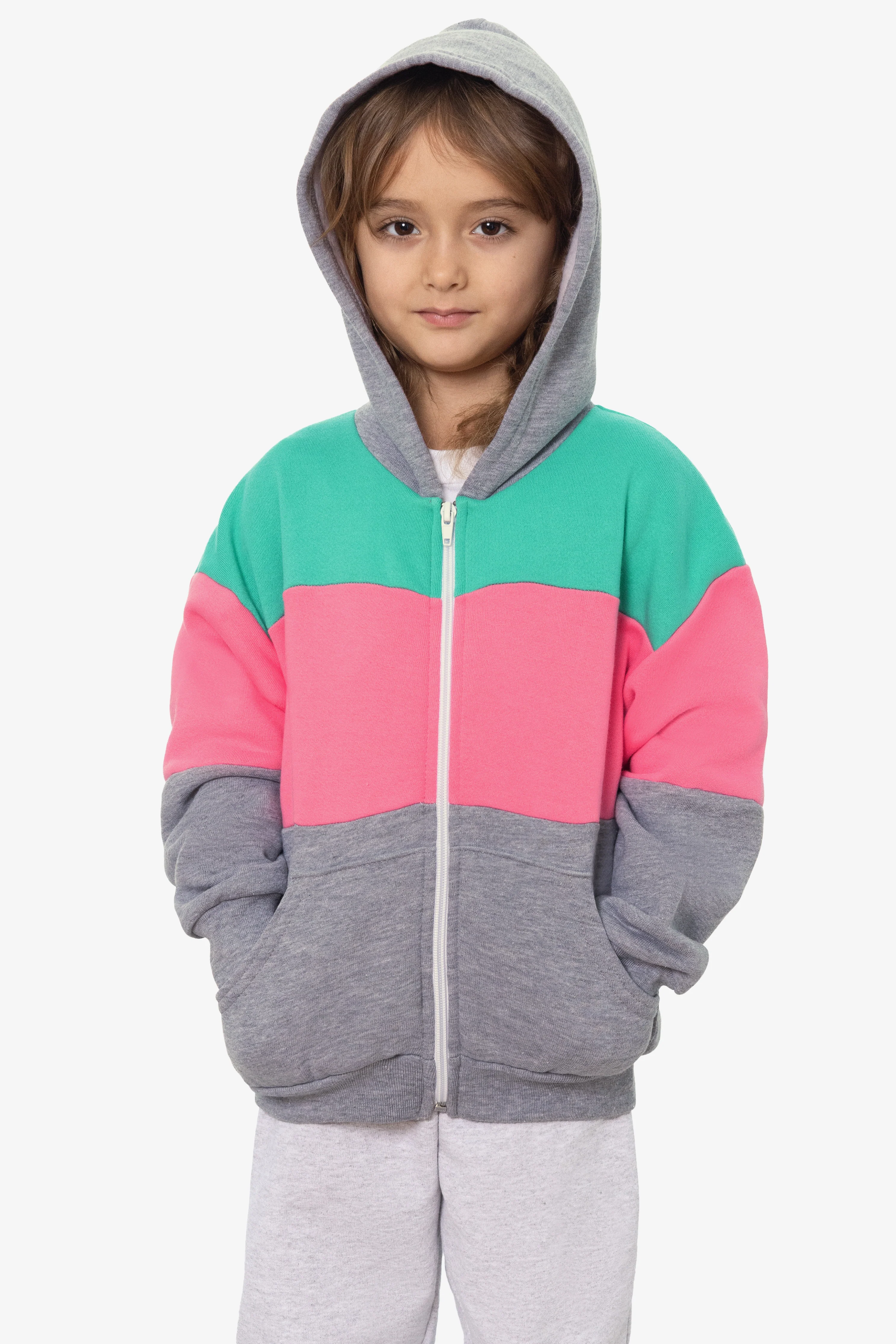 F1097CB - Kids Flex Fleece Color Block Zip Hoodie - Image 3