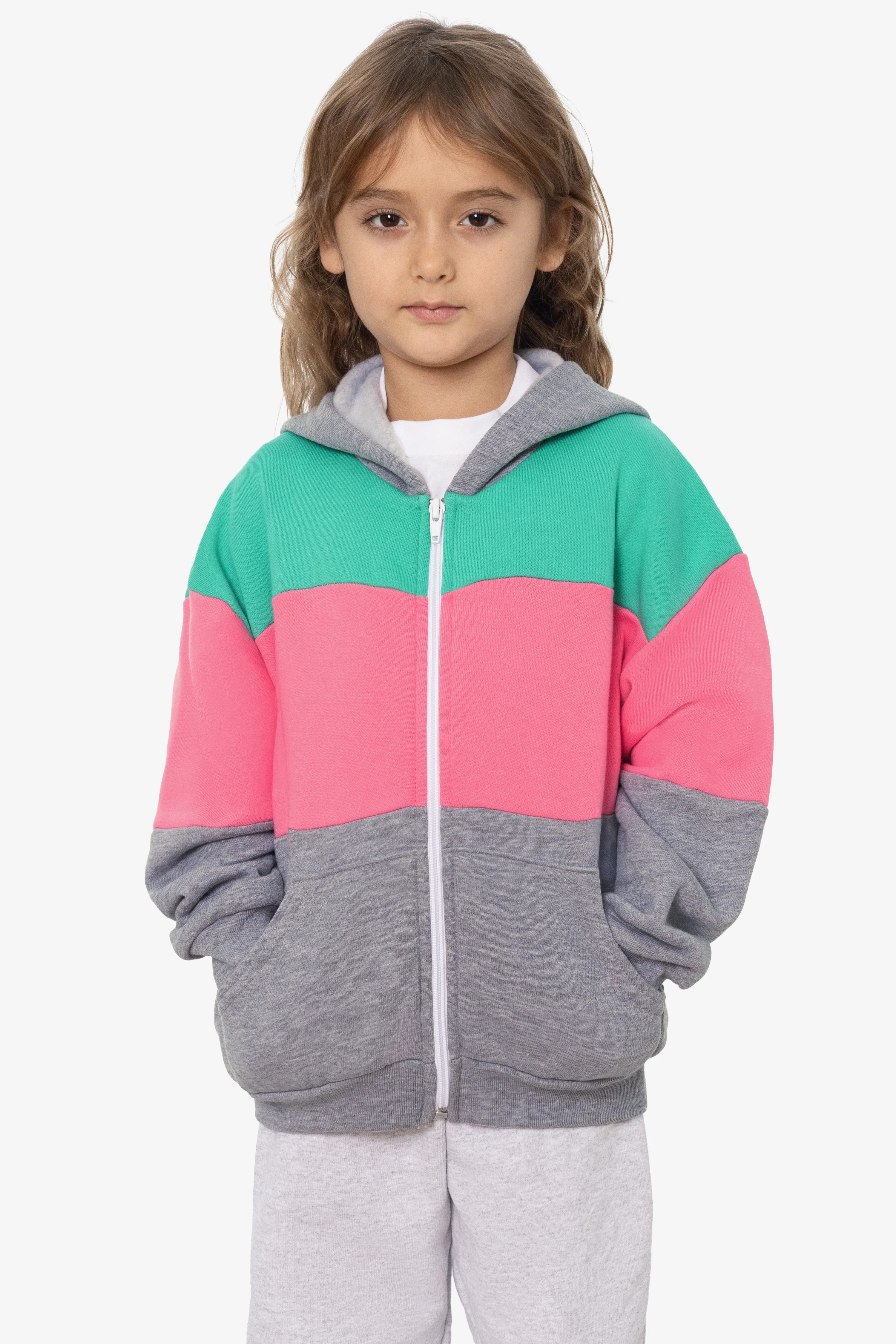 F1097CB - Kids Flex Fleece Color Block Zip Hoodie - Image 4