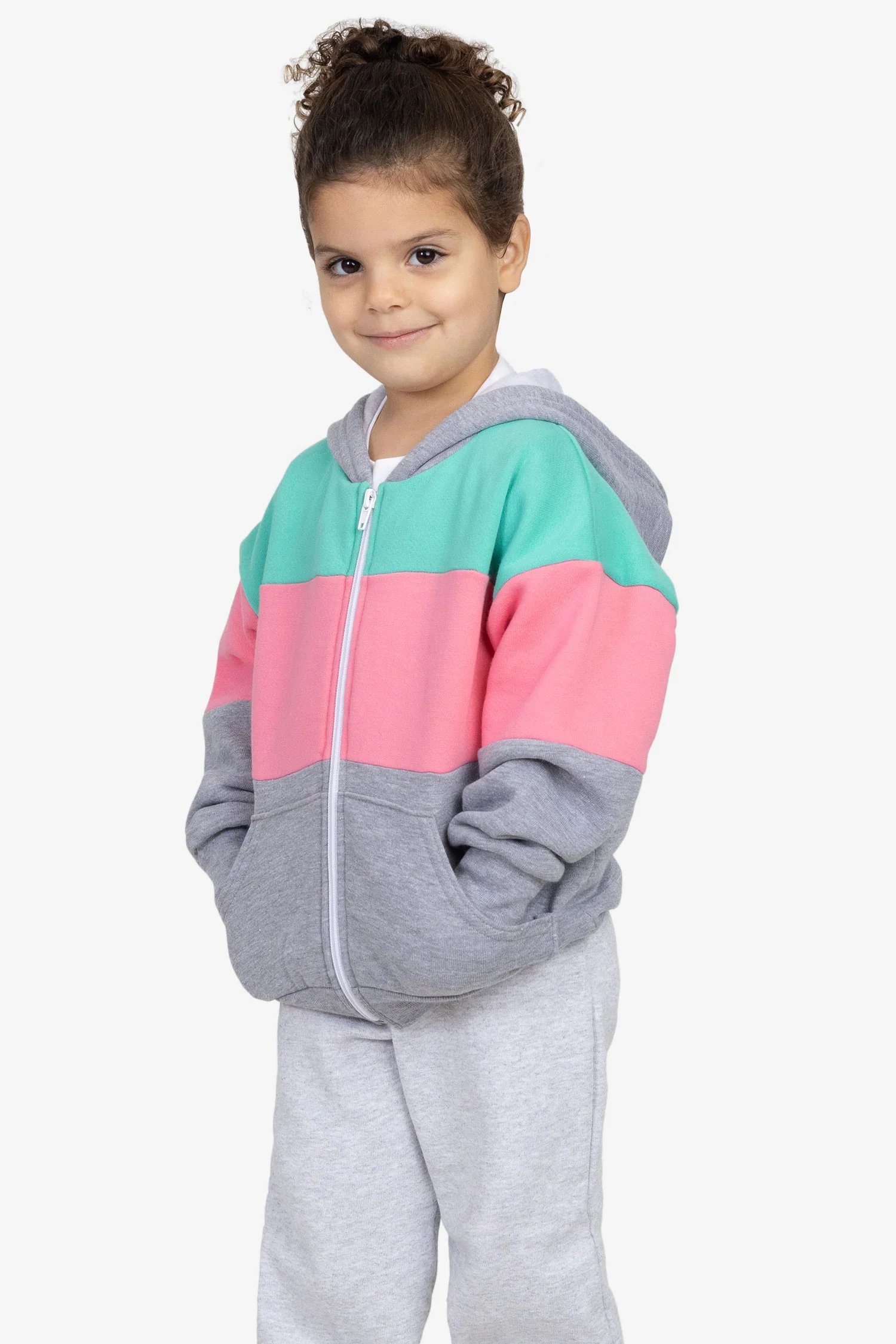 F1097CB - Kids Flex Fleece Color Block Zip Hoodie - Image 5
