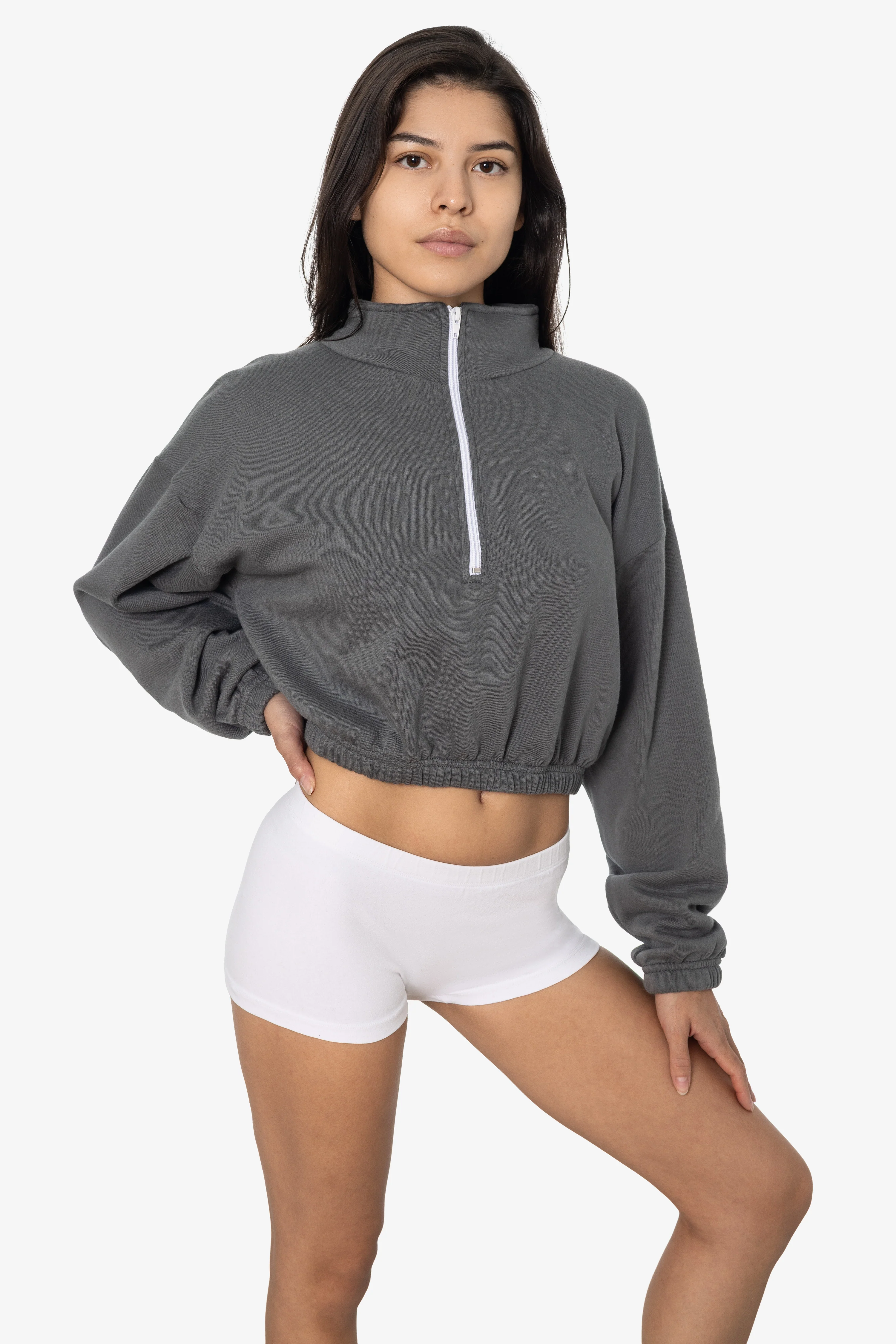 F396 - Flex Fleece Half Zip Cropped Pullover - Image 19