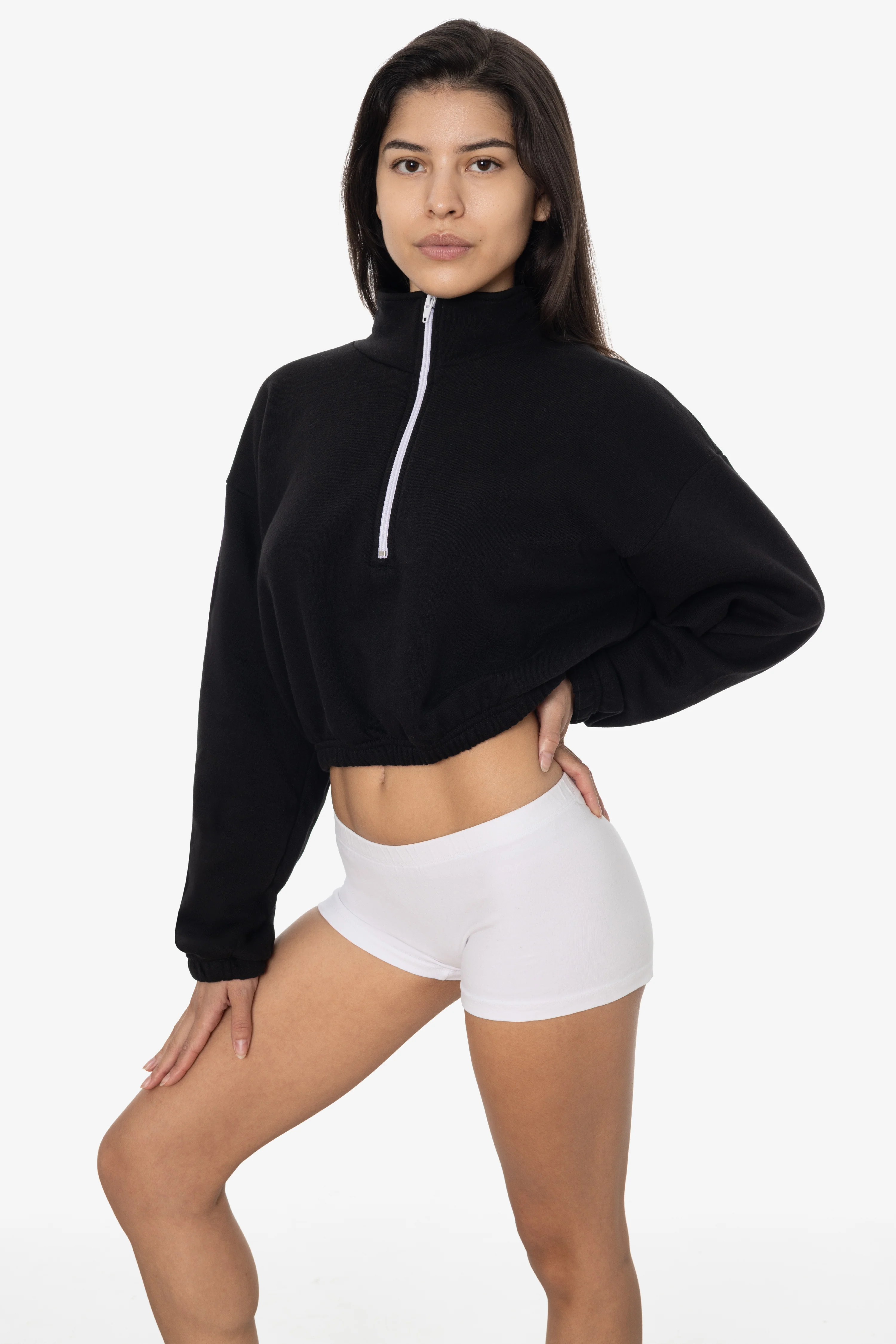 F396 - Flex Fleece Half Zip Cropped Pullover - Image 20