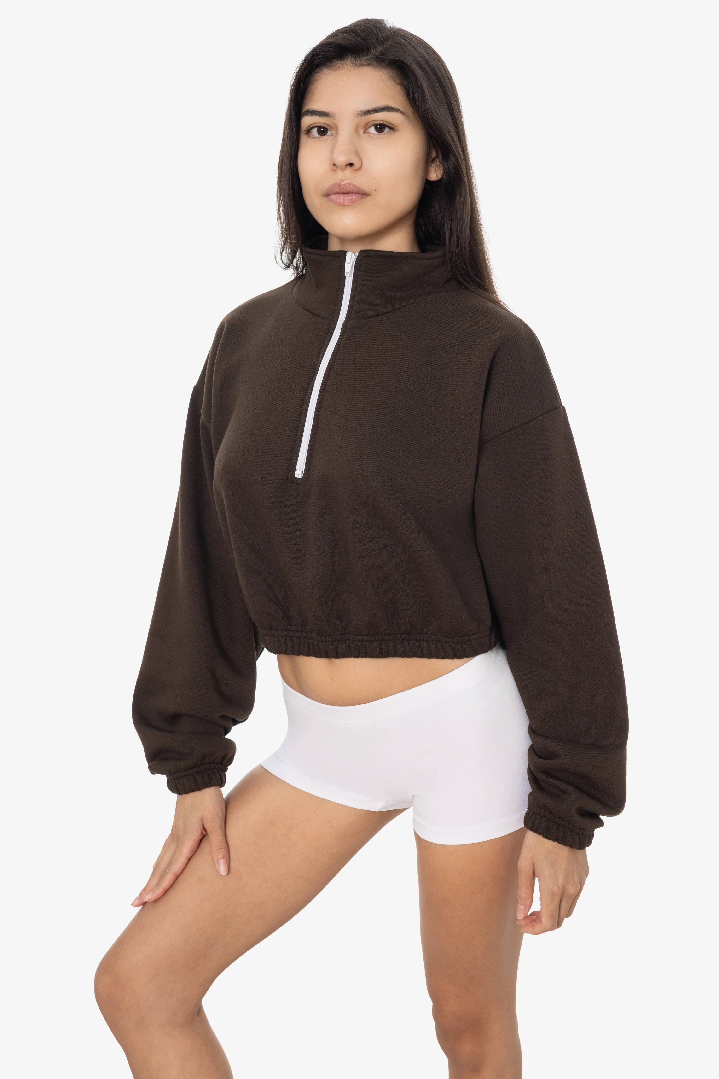 F396 - Flex Fleece Half Zip Cropped Pullover - Image 25