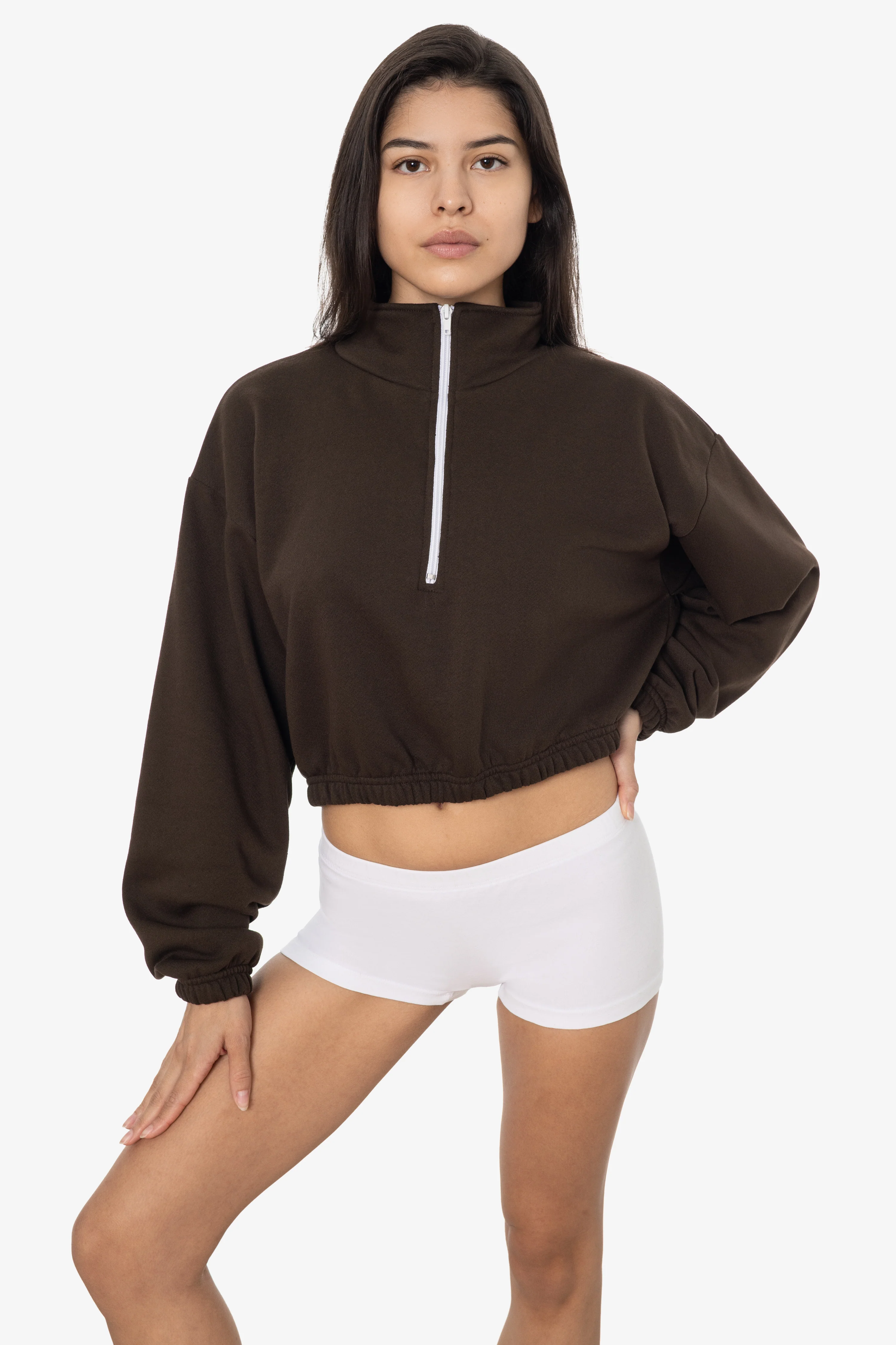 F396 - Flex Fleece Half Zip Cropped Pullover - Image 26