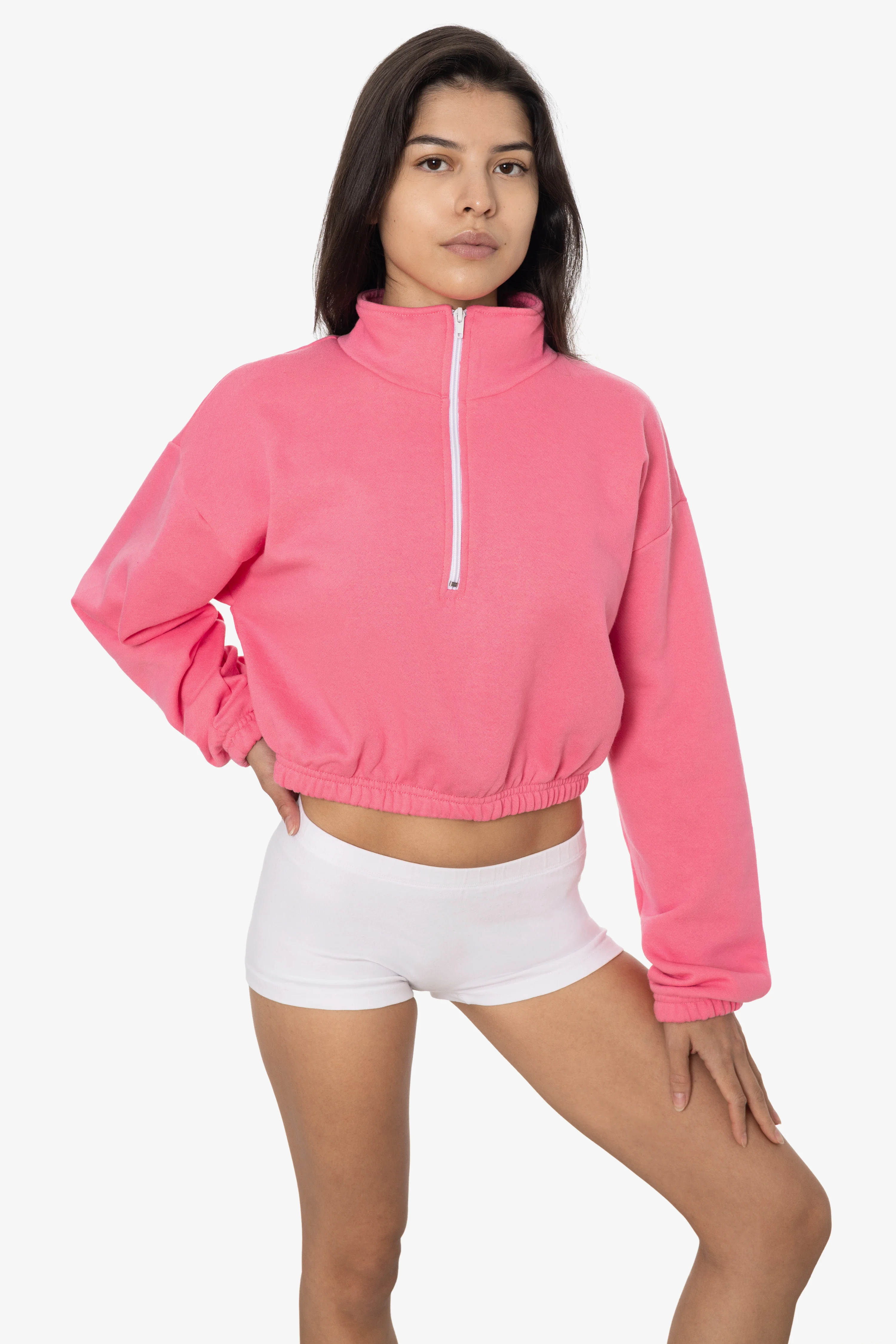 F396 - Flex Fleece Half Zip Cropped Pullover - Image 30