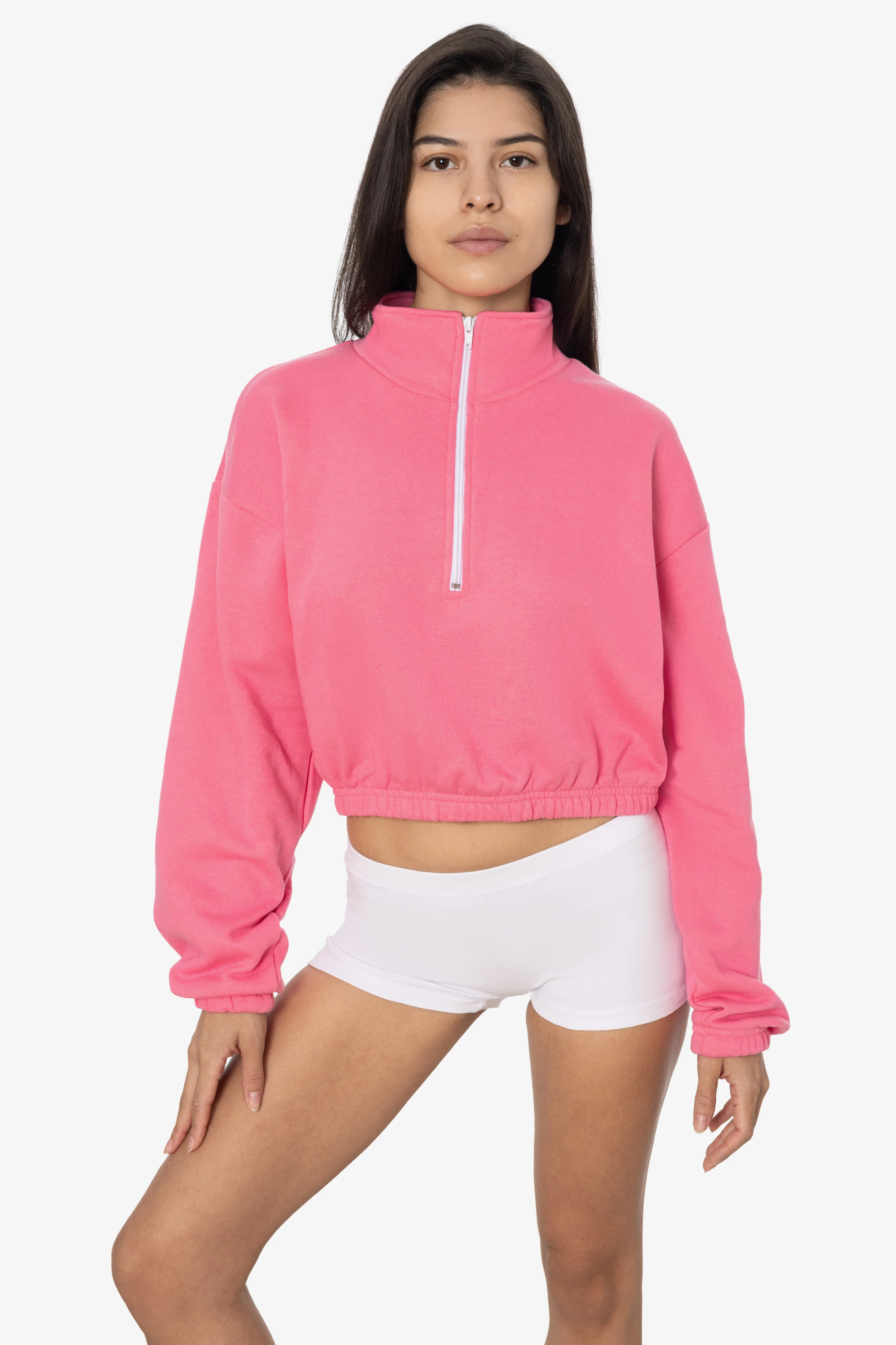 F396 - Flex Fleece Half Zip Cropped Pullover - Image 31