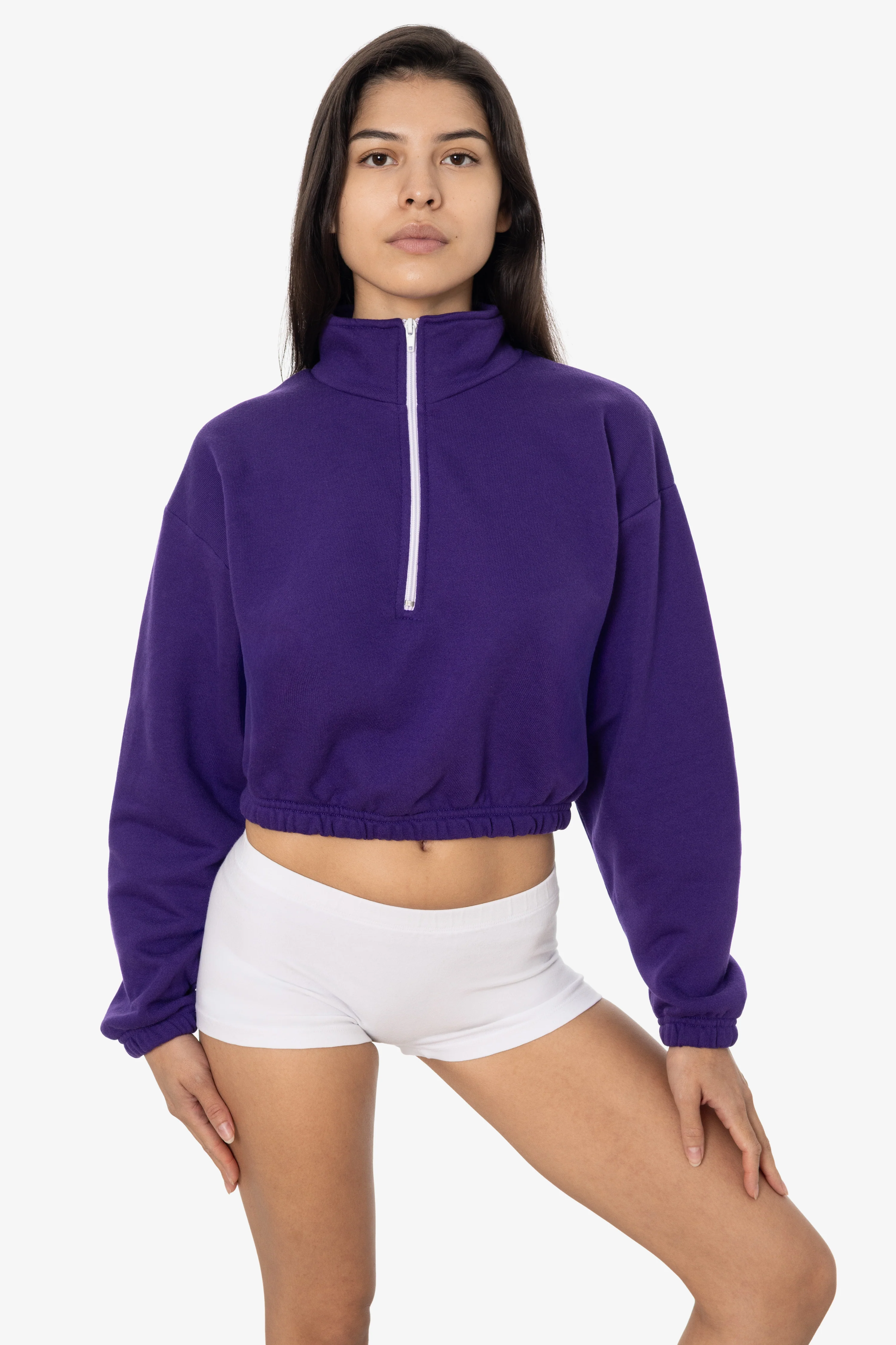F396 - Flex Fleece Half Zip Cropped Pullover - Image 32