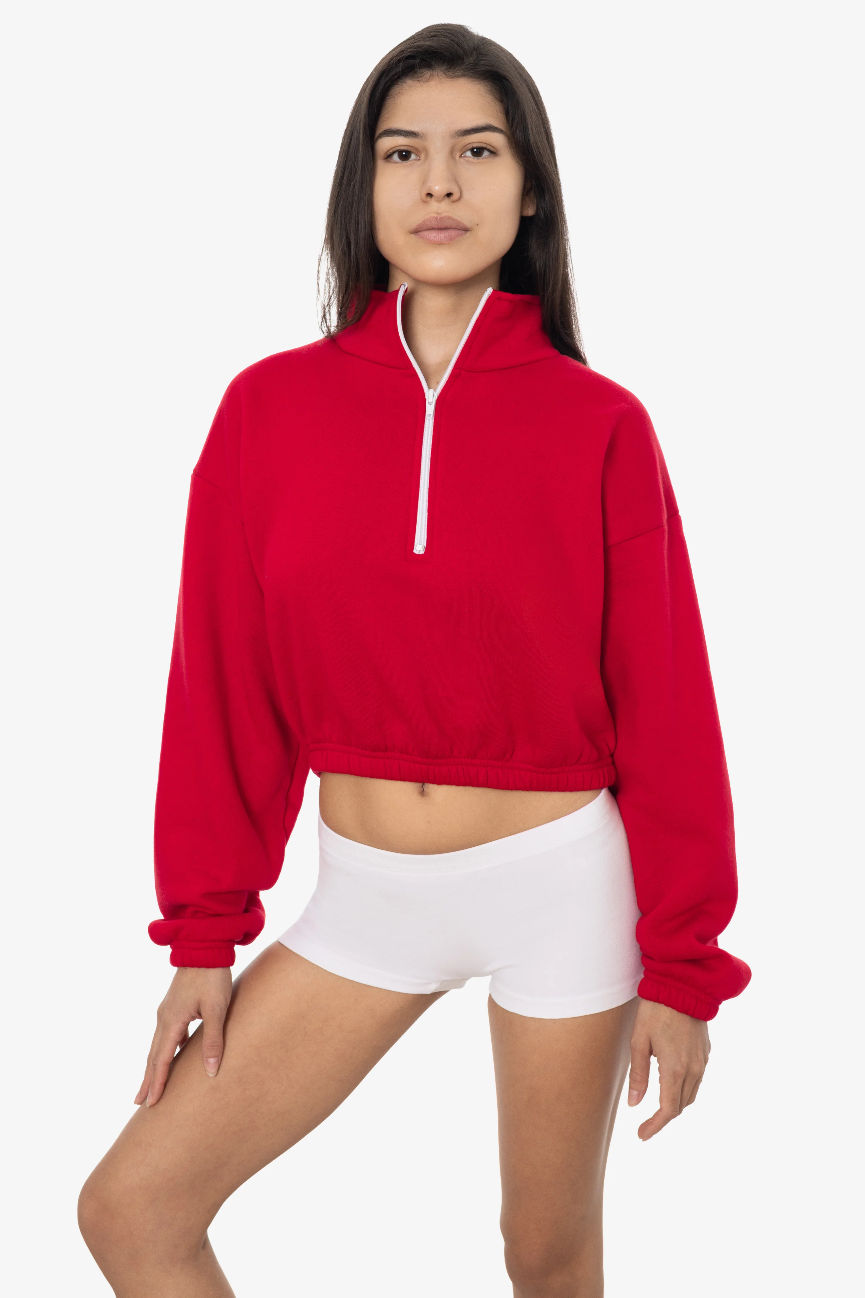F396 - Flex Fleece Half Zip Cropped Pullover - Image 33