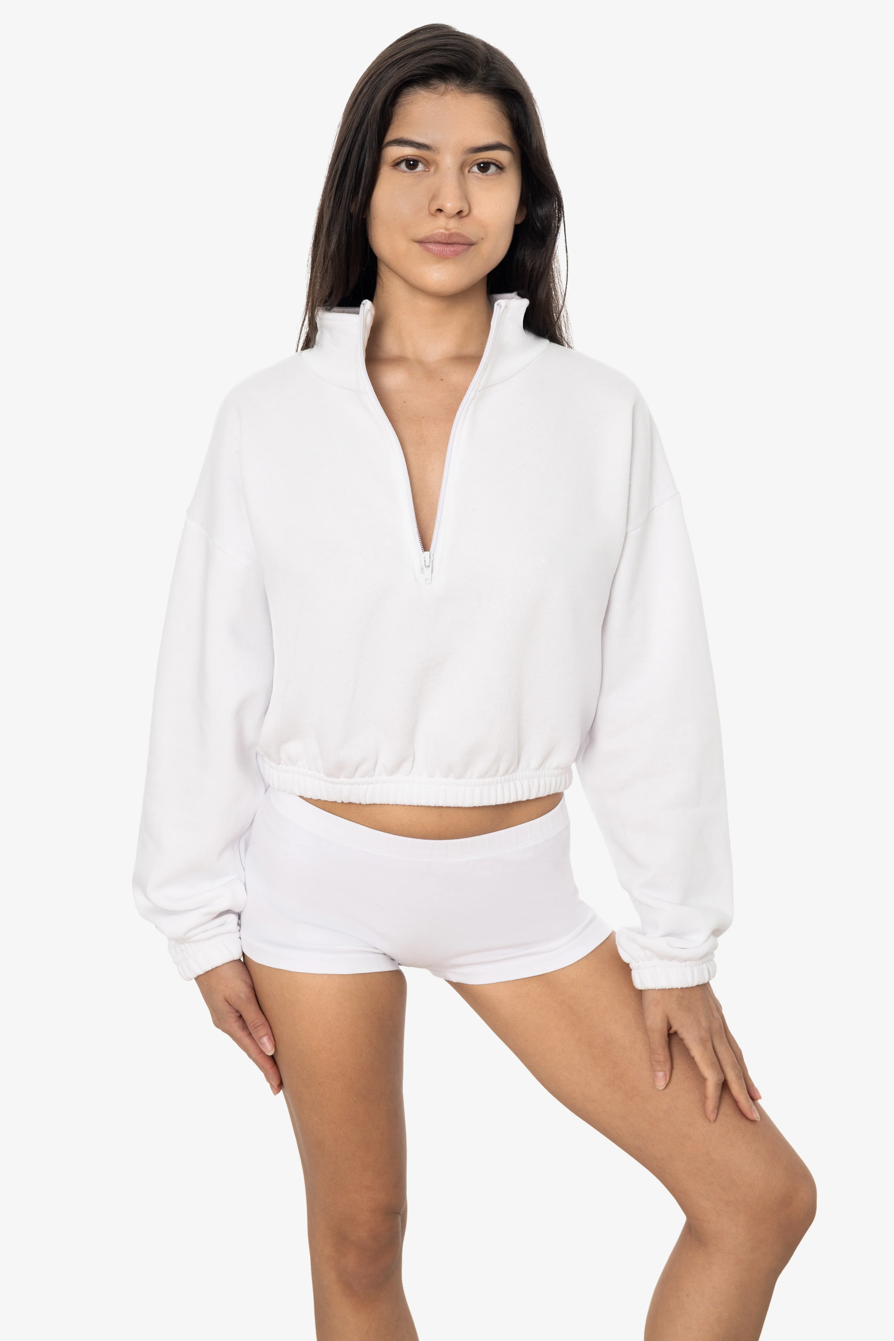 F396 - Flex Fleece Half Zip Cropped Pullover - Image 34