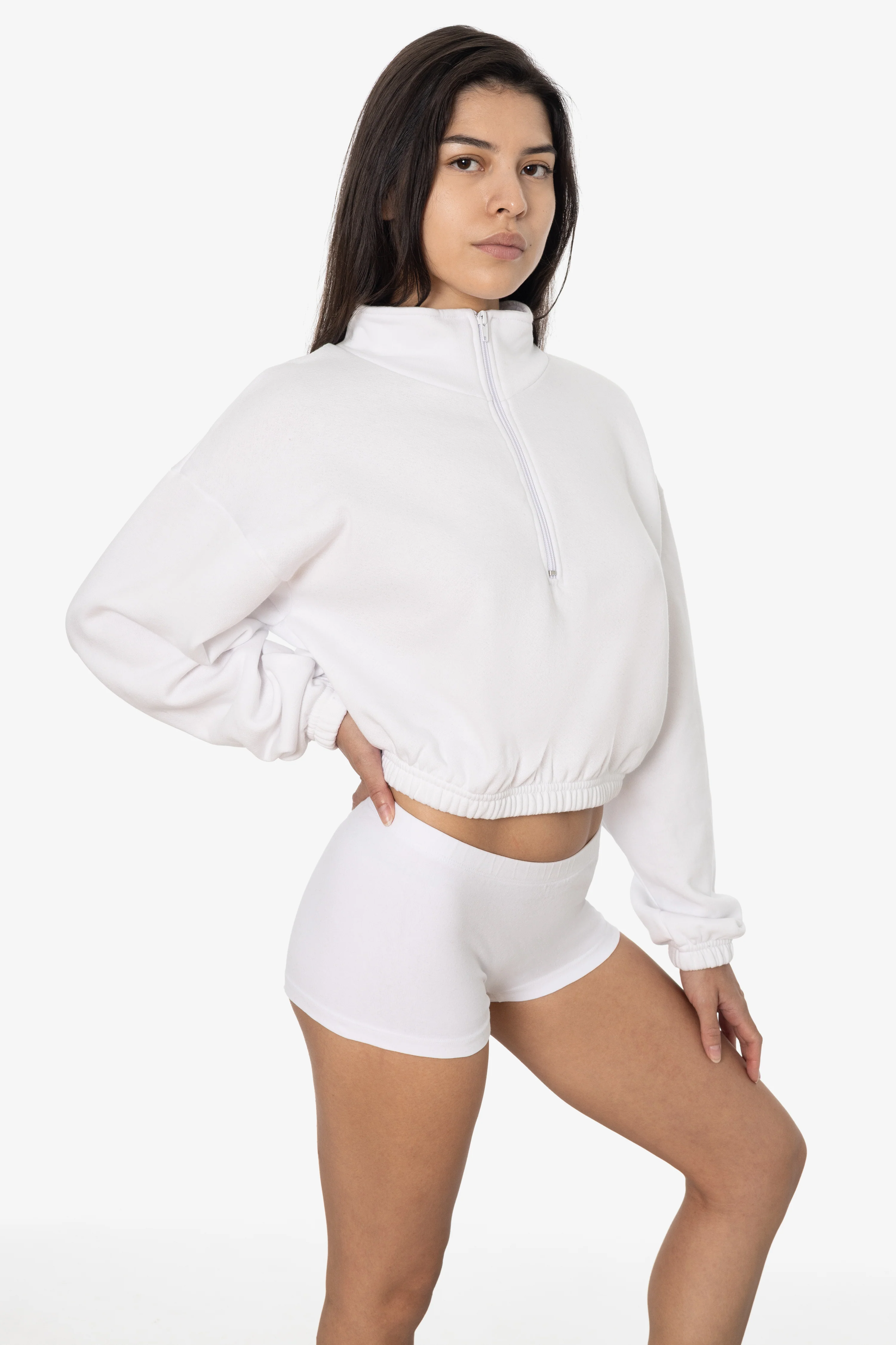 F396 - Flex Fleece Half Zip Cropped Pullover - Image 35