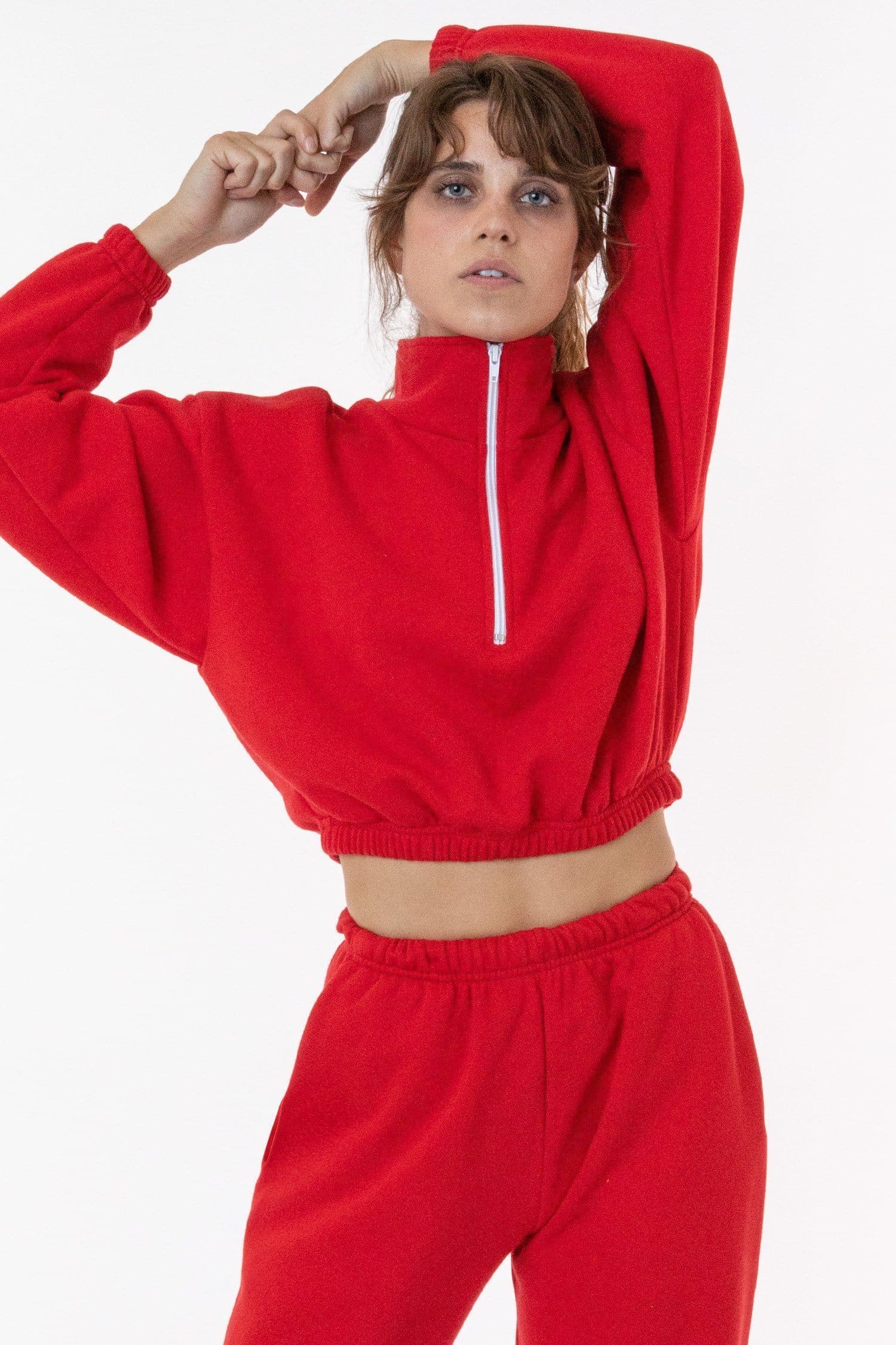 F396 - Flex Fleece Half Zip Cropped Pullover - Image 5