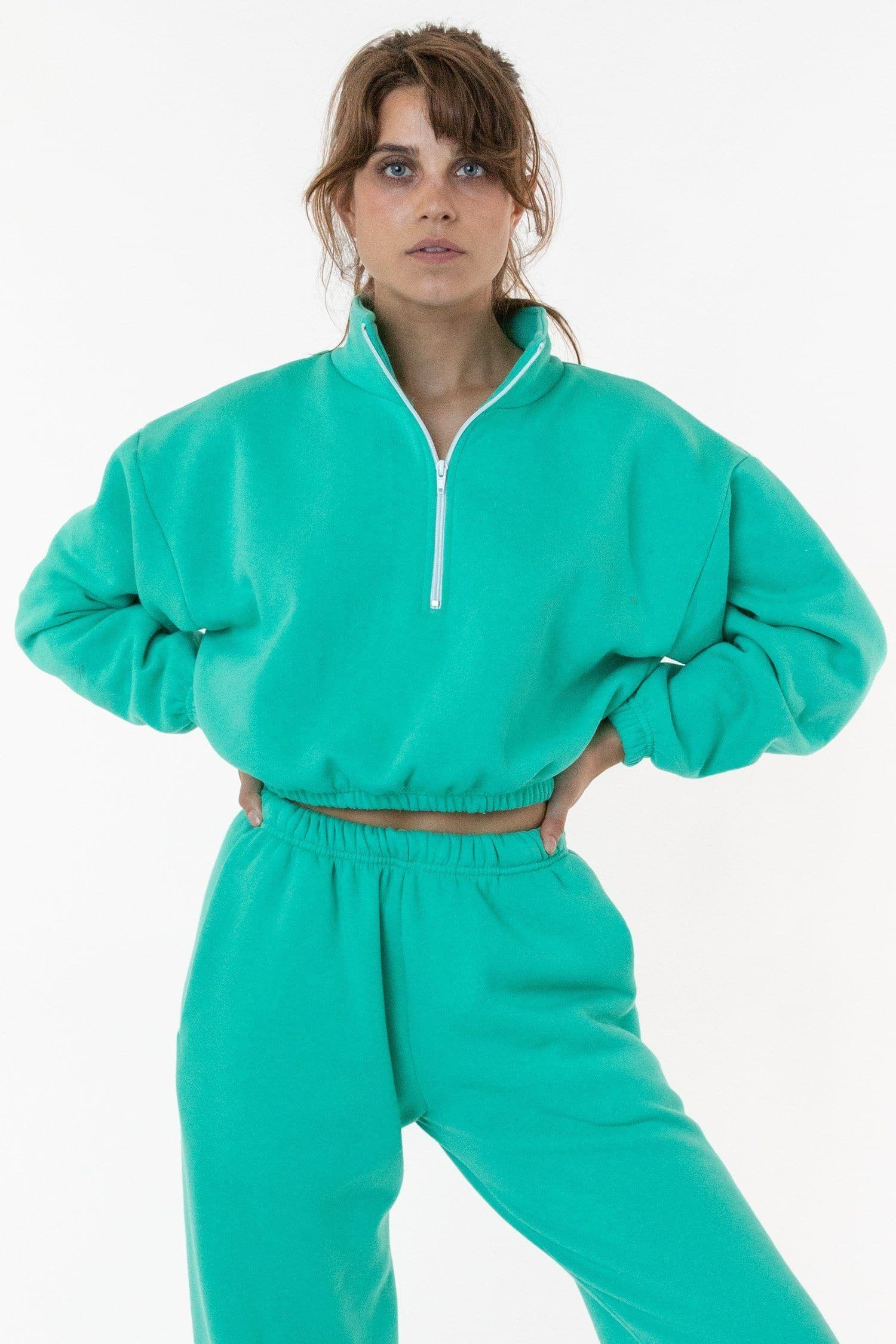 F396 - Flex Fleece Half Zip Cropped Pullover - Image 7