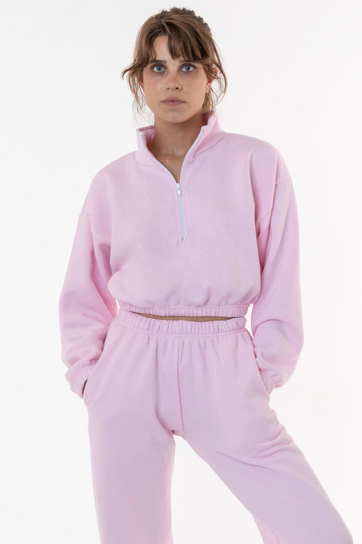 F396 - Flex Fleece Half Zip Cropped Pullover - Image 9