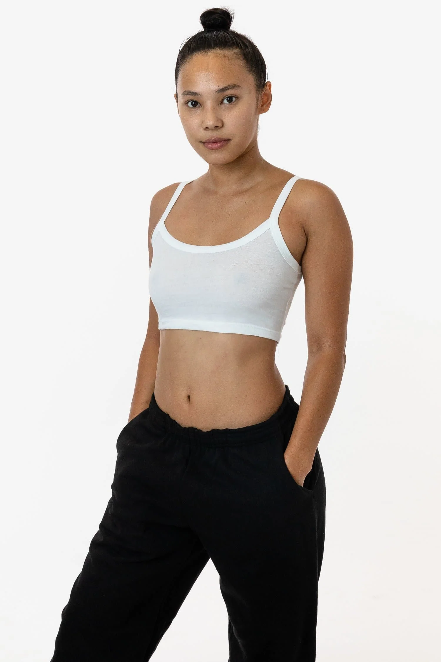 FF016 - Poly Cotton Cropped Spaghetti Tank Top - Image 3