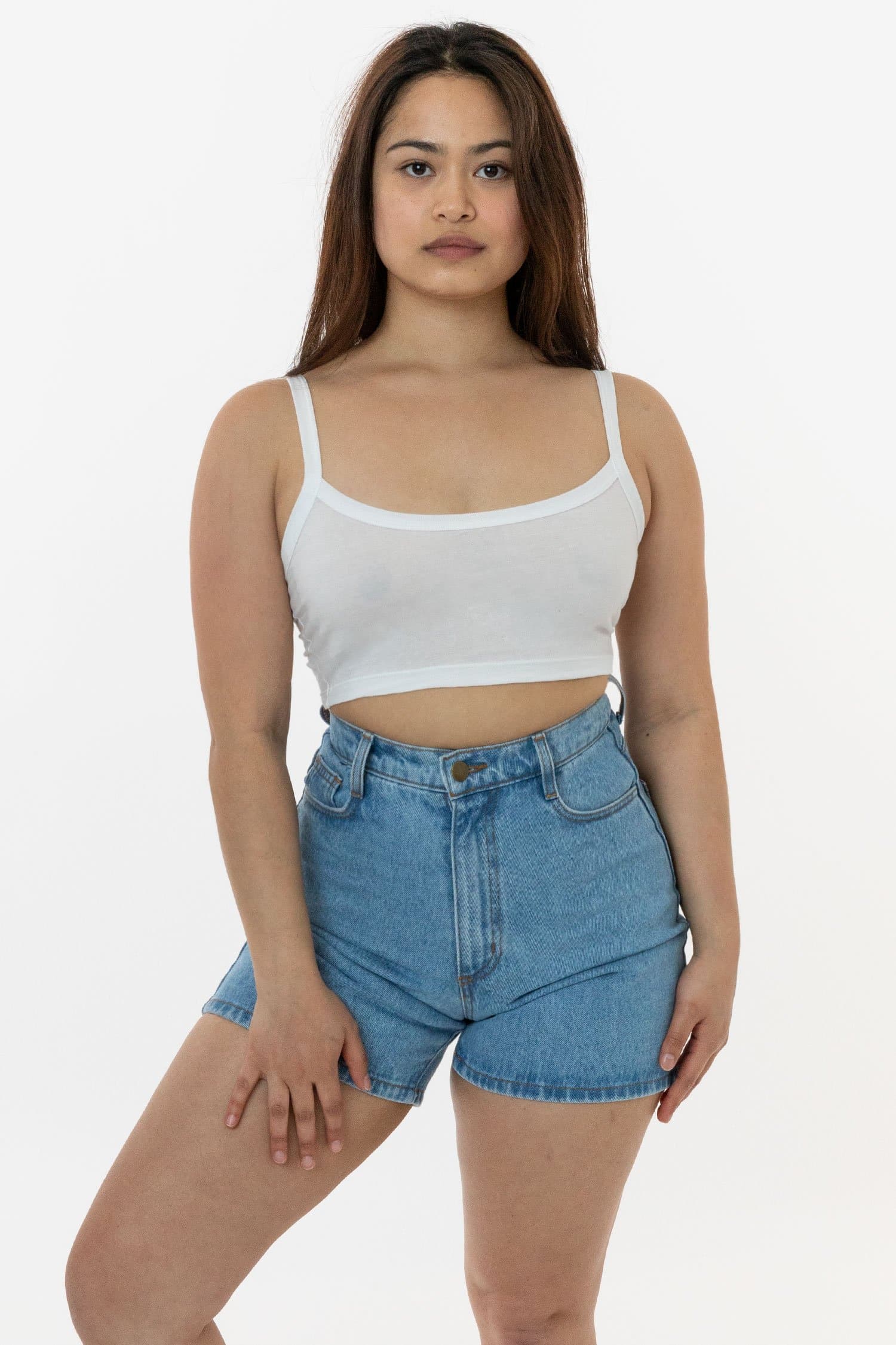 FF016 - Poly Cotton Cropped Spaghetti Tank Top - Image 5