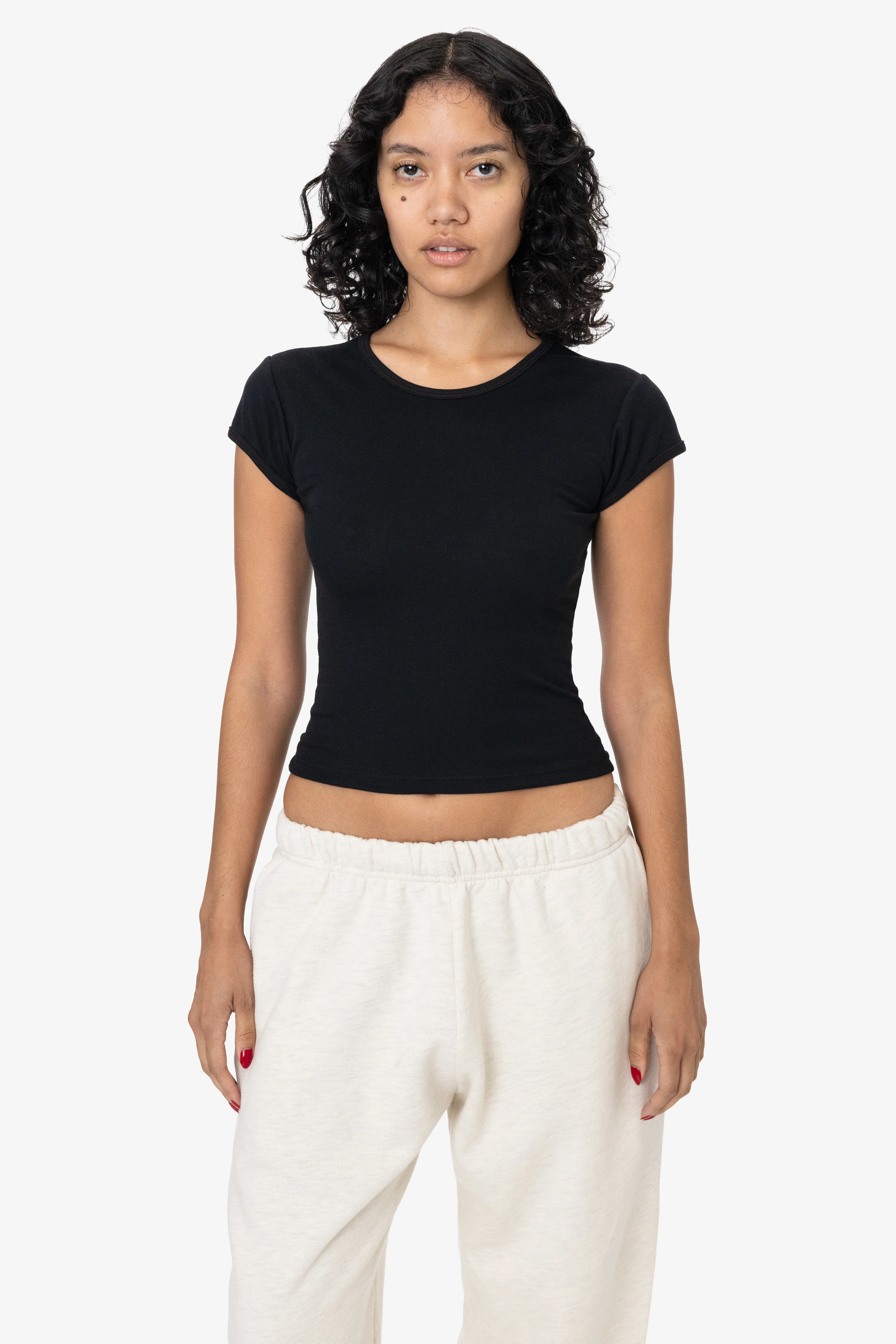 FFR3035L - Poly Cotton Baby Rib Cap Sleeve Tee - Image 3