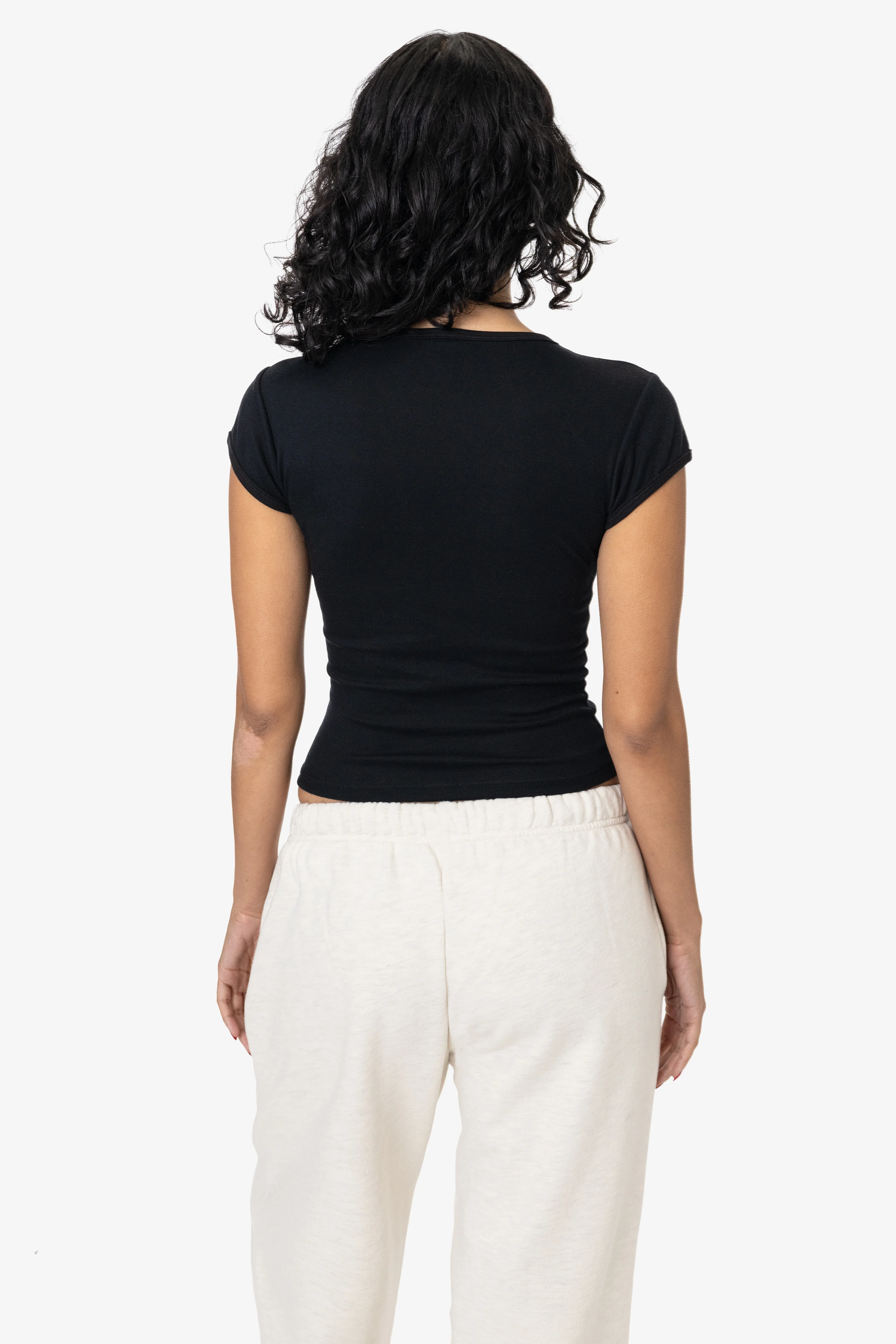 FFR3035L - Poly Cotton Baby Rib Cap Sleeve Tee - Image 5