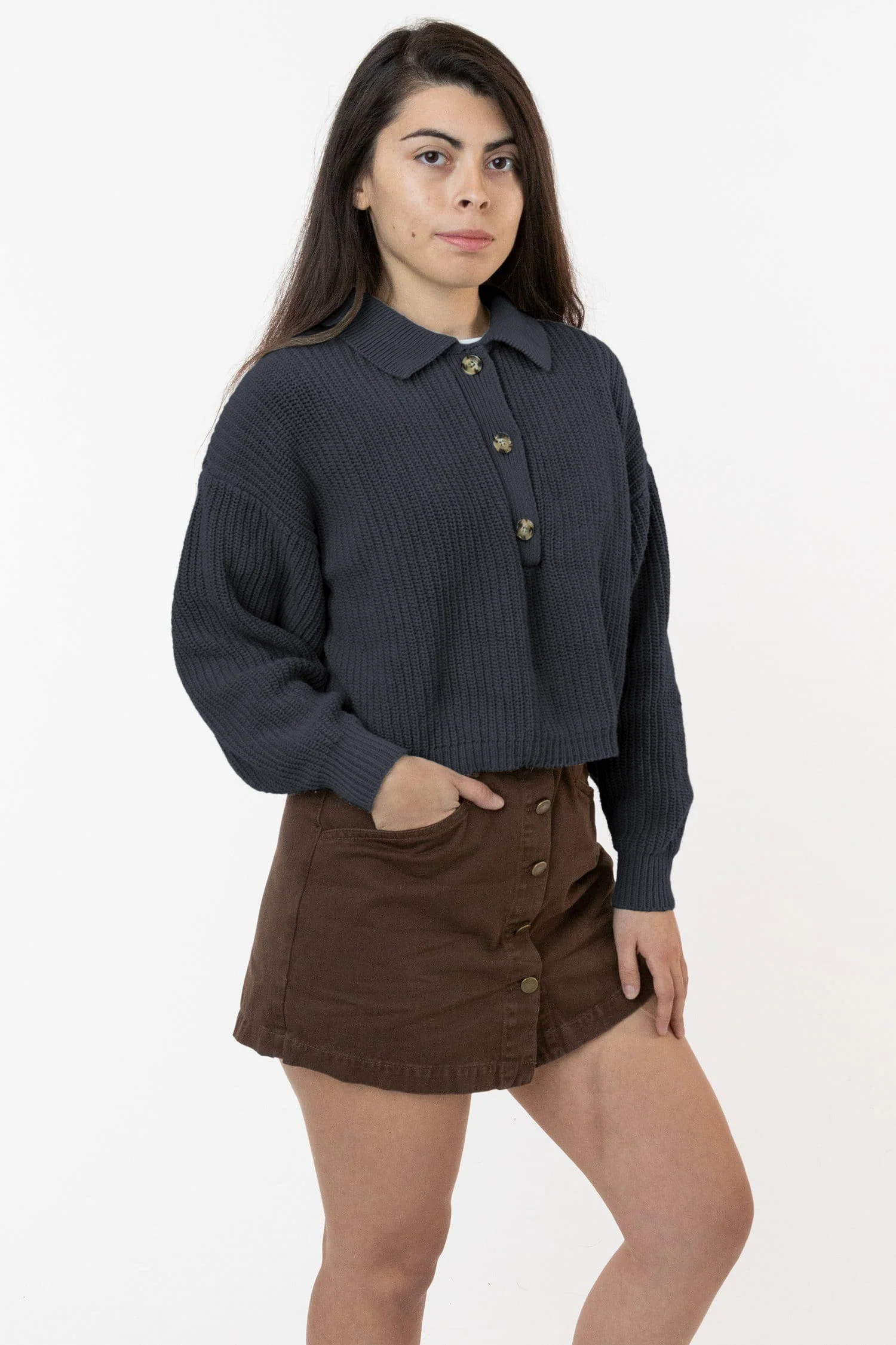 FM30GD - Fisherman Cropped Polo Pullover - Image 8