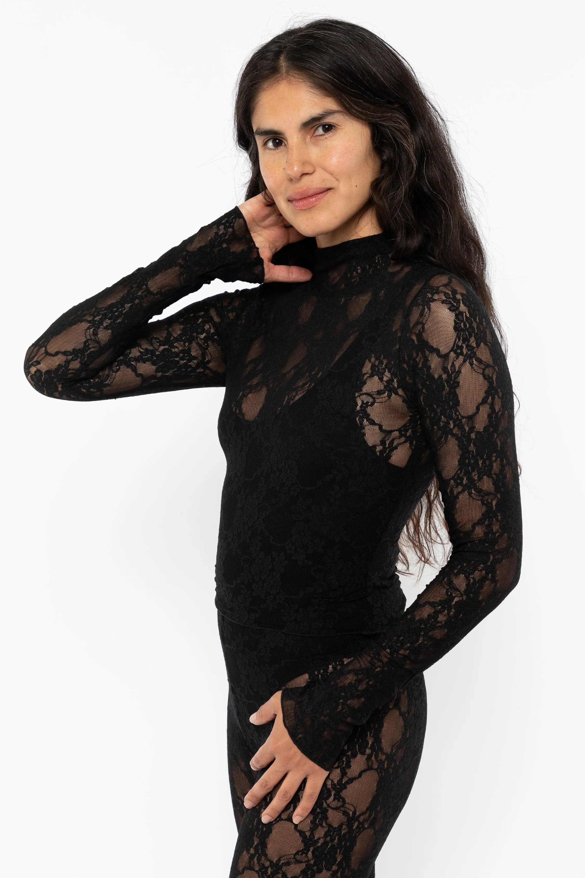 FNS306 - Floral Lace Long Sleeve Top - Image 7