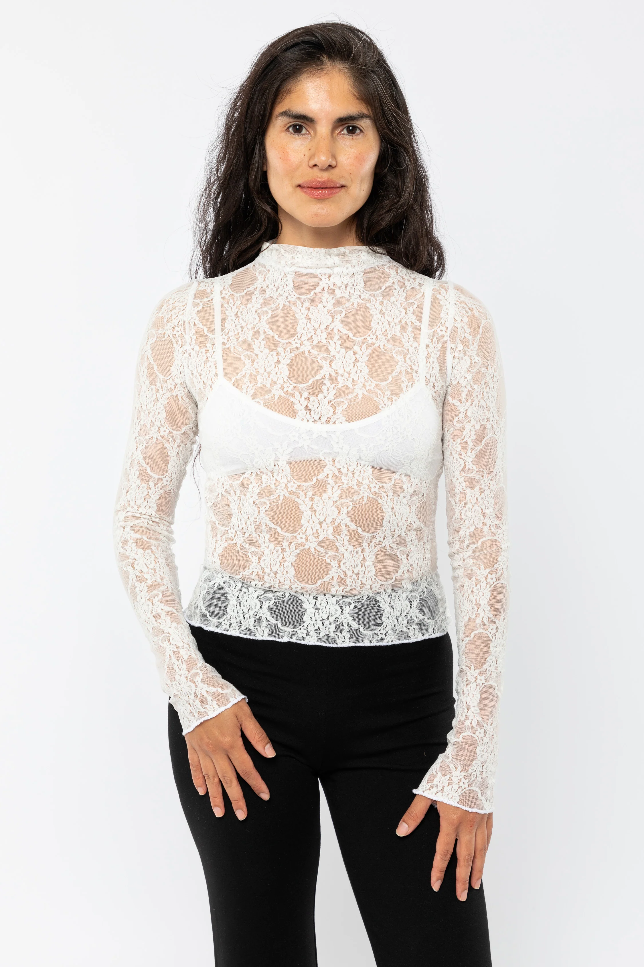 FNS306 - Floral Lace Long Sleeve Top - Image 9