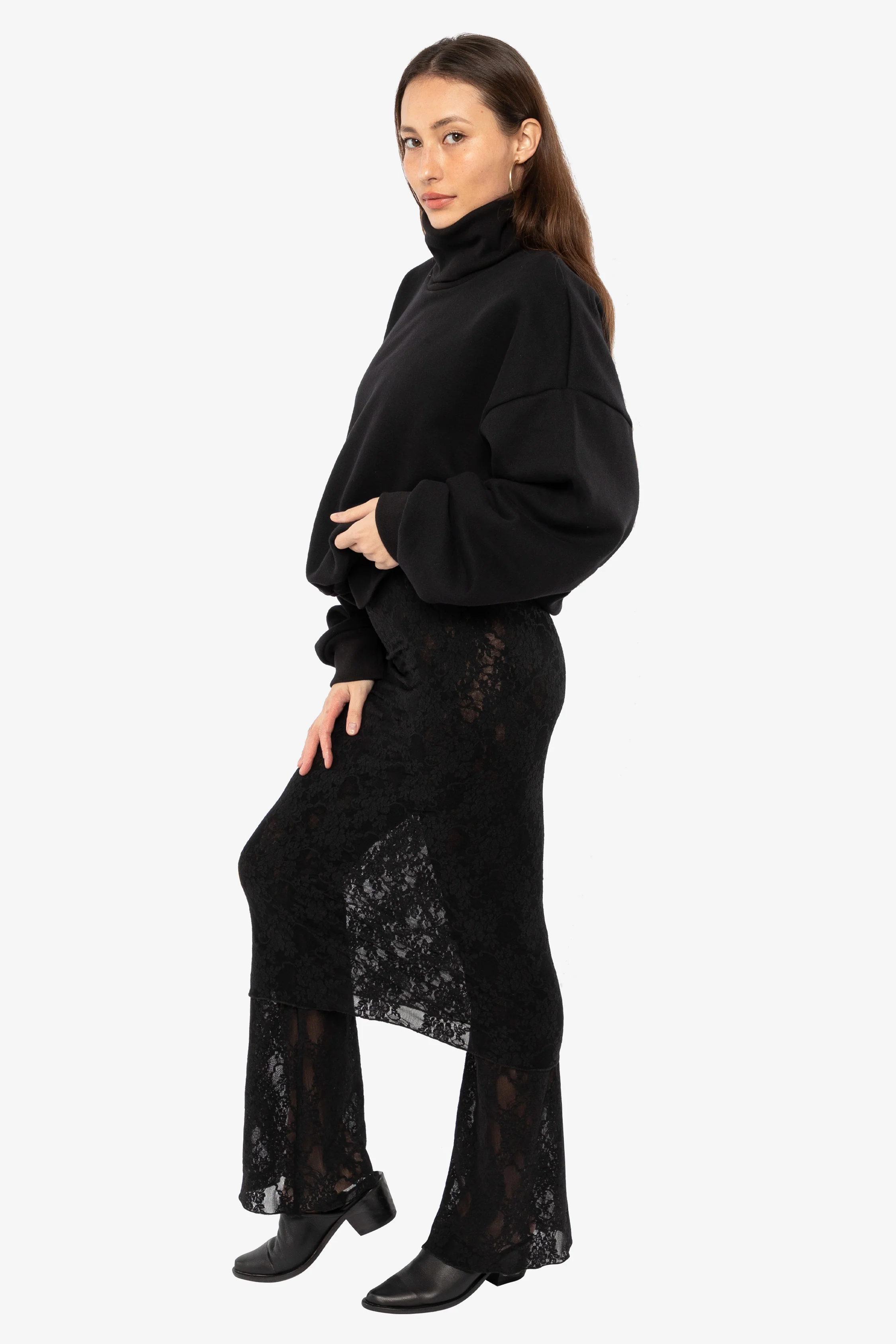 FNS301 - Floral Lace Pencil Skirt - Image 4