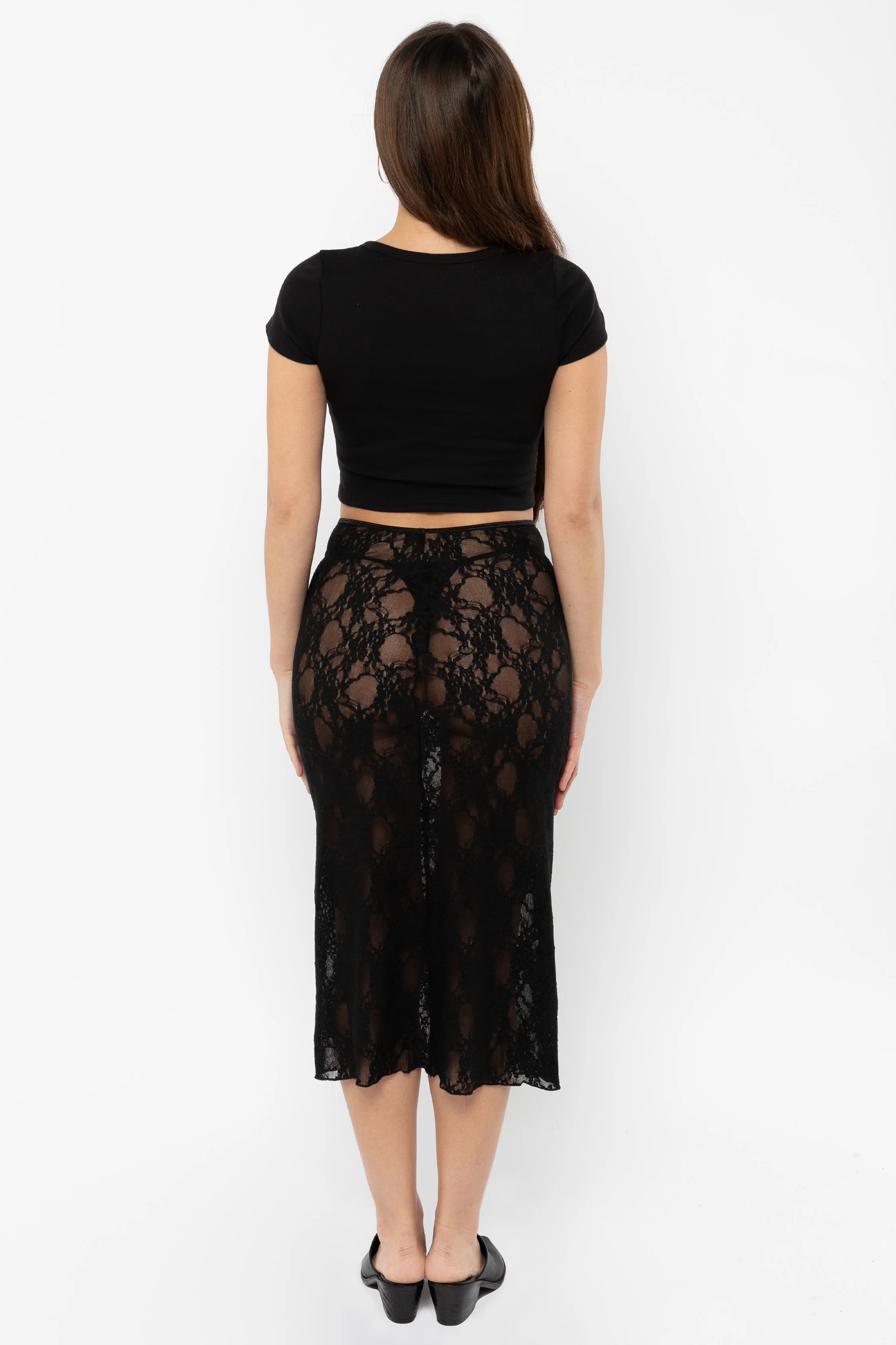 FNS301 - Floral Lace Pencil Skirt - Image 5